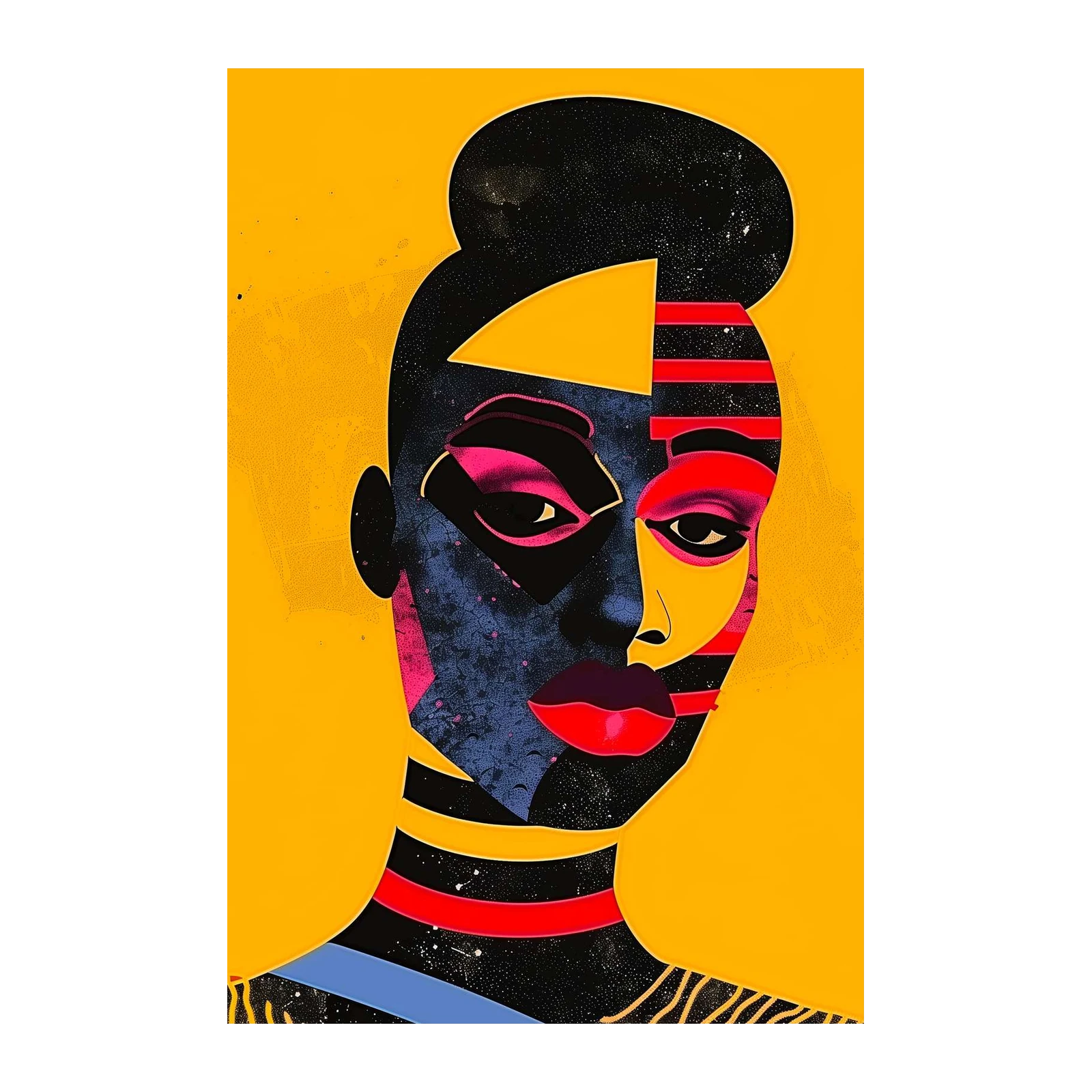 Bold Abstract Portrait Yellow Wall Art