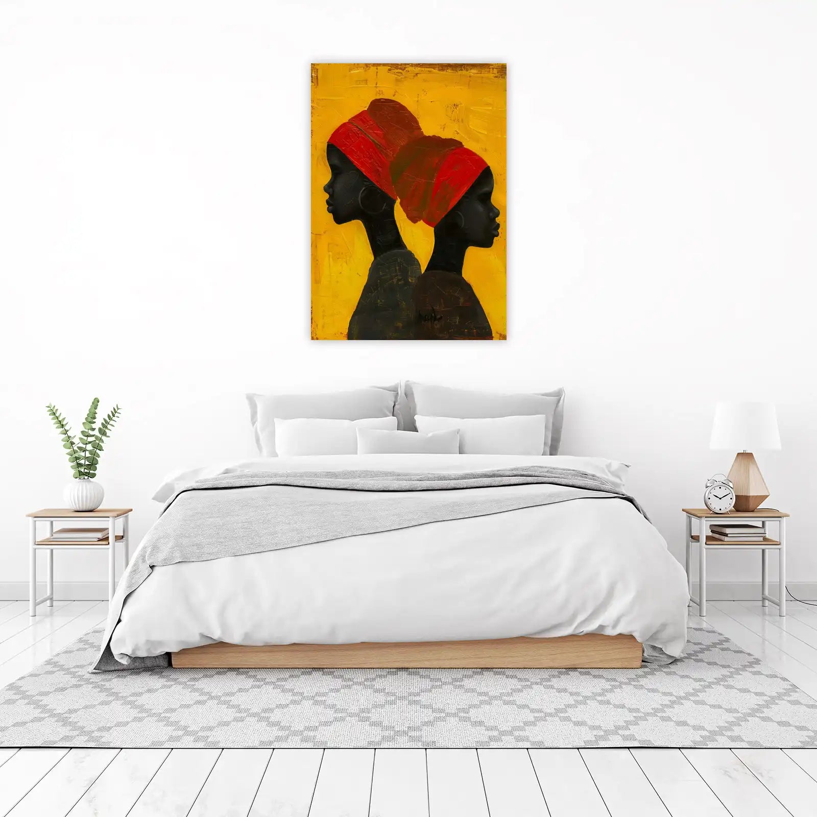 Bold African Women Red & Yellow Wall Art