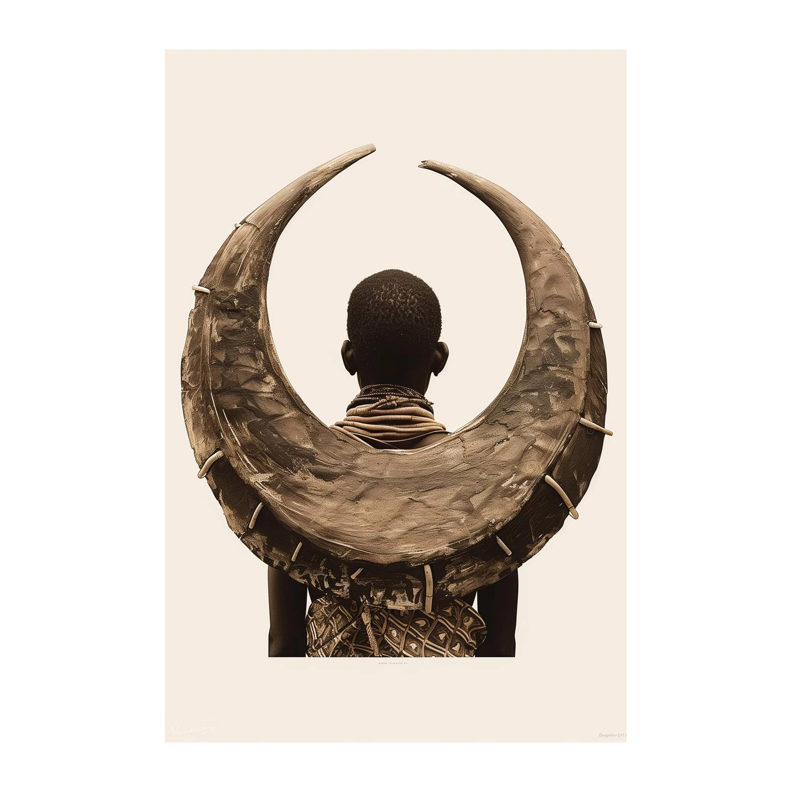Tribal Crescent Art Wall Art - African Culture Decor