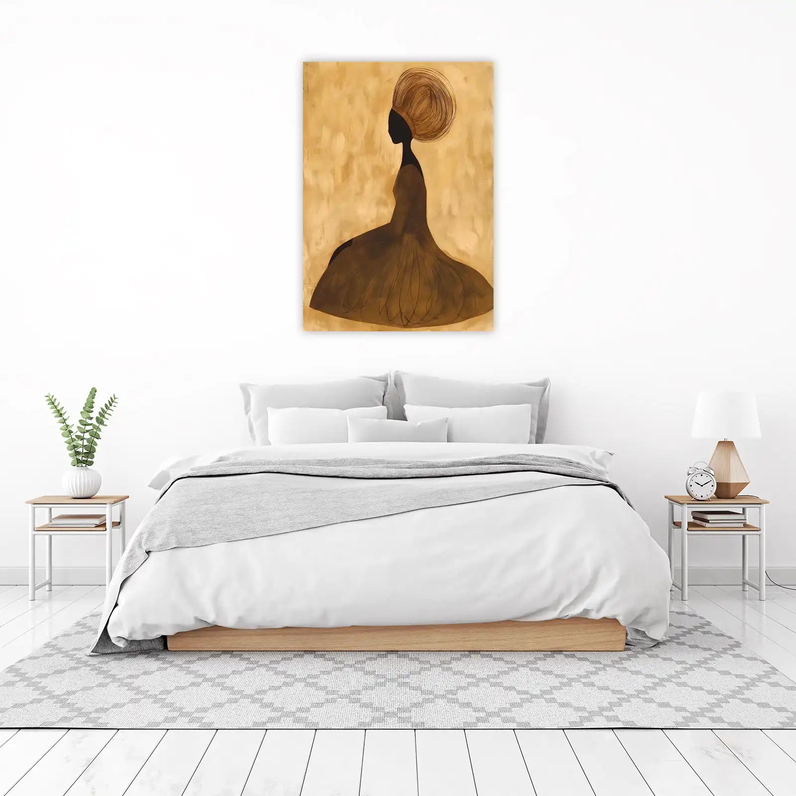 Elegant Silhouette Woman Gold Art Wall Art