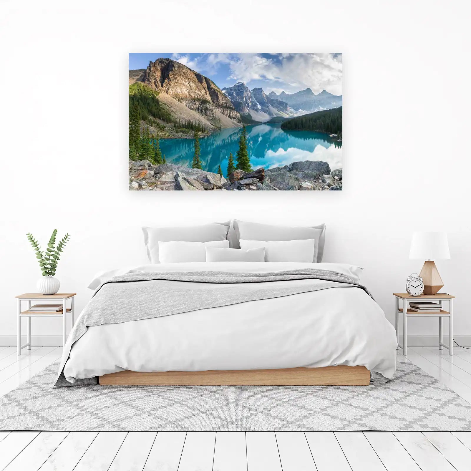 Turquoise Lake Mountain Landscape Wall Art