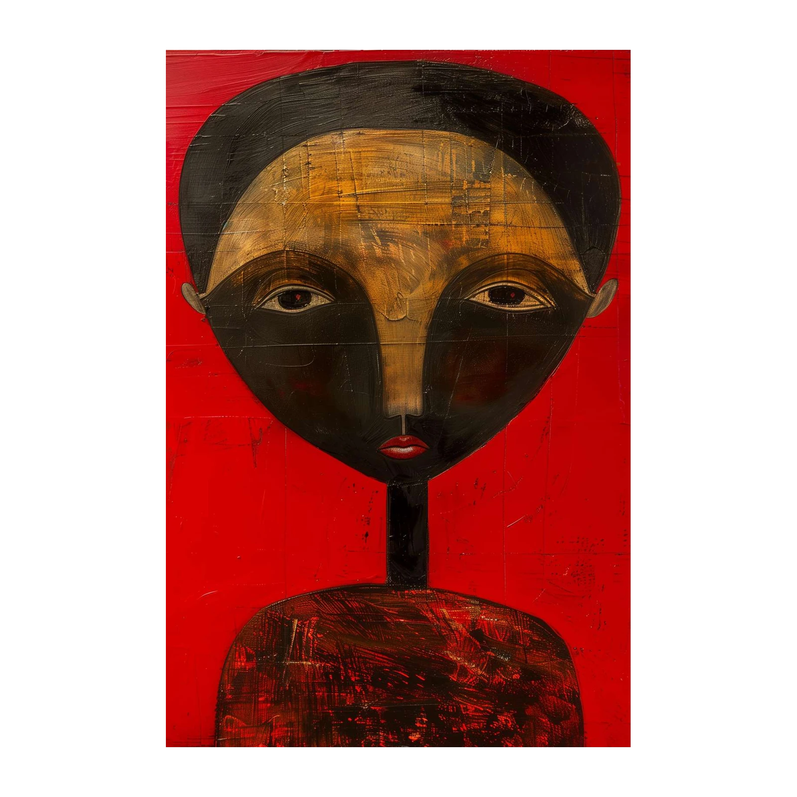 Bold Portrait Enigmatic Figure Wall Art