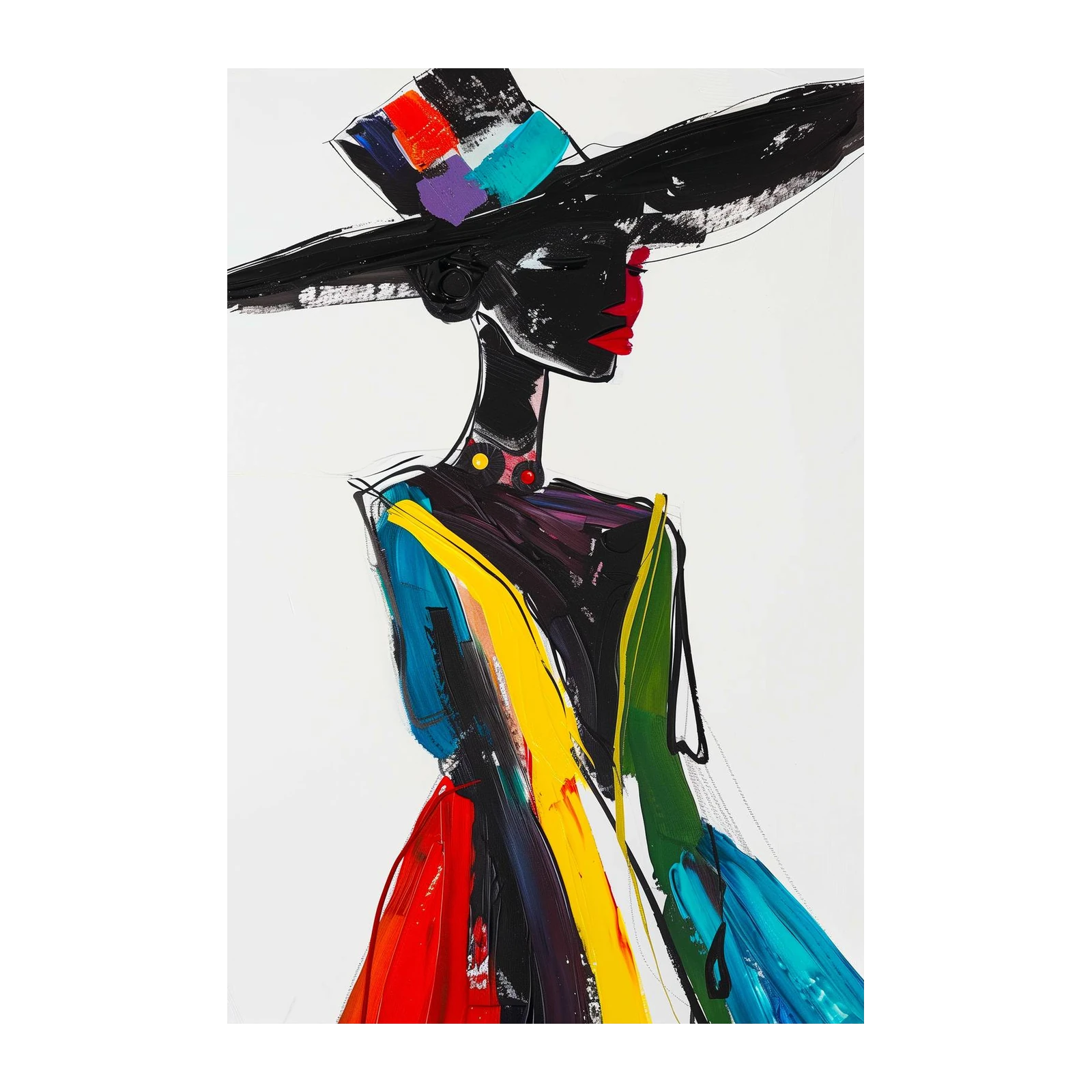 Vibrant Fashion Portrait Wall Art