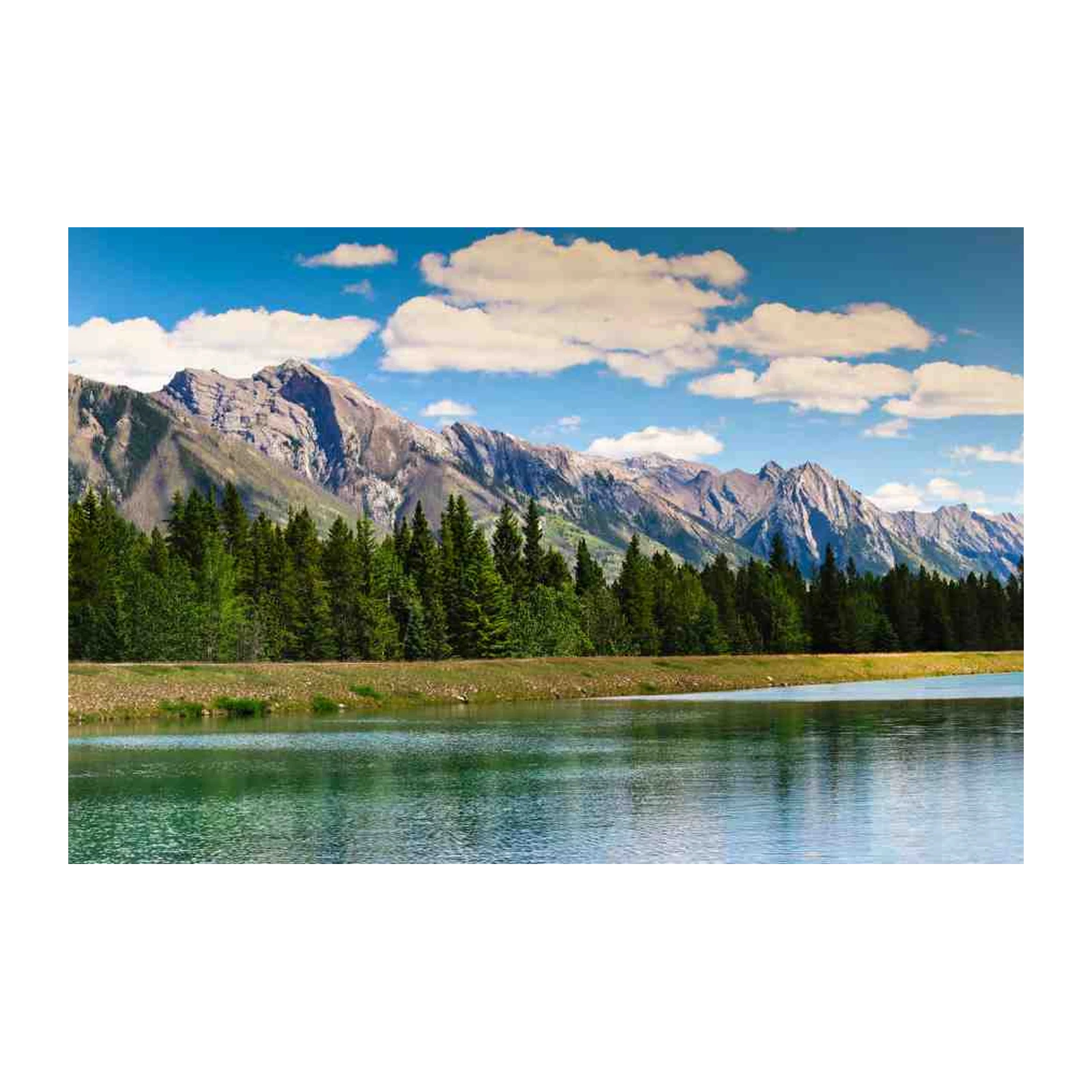 Serene Mountain Lake & Forest Wall Art