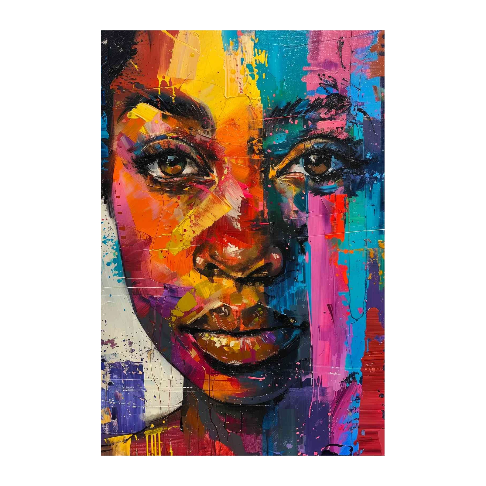 Vibrant Abstract Portrait Wall Art