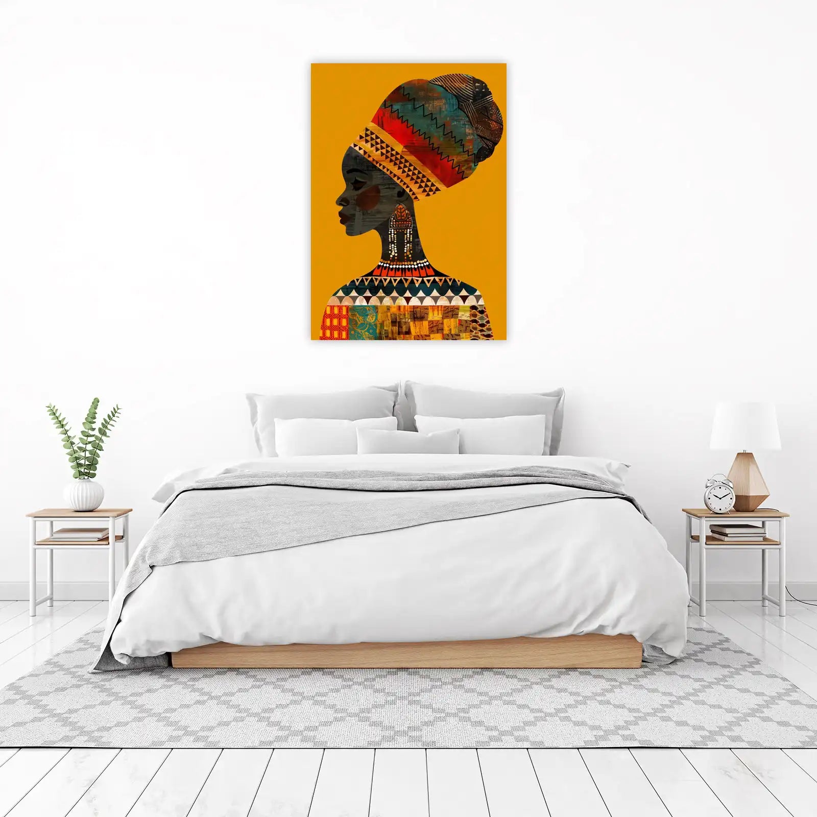 Vibrant Tribal Woman Abstract Wall Art