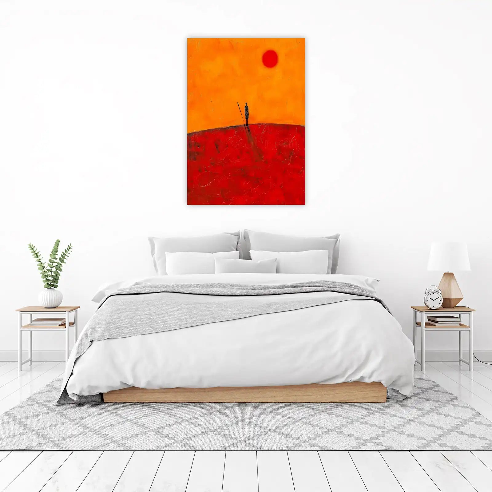 Lone Wanderer Sunset Abstract Wall Art