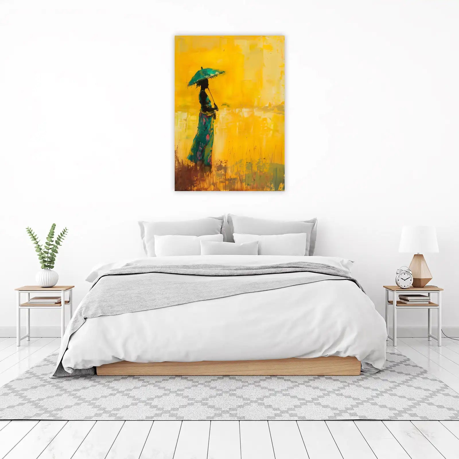 Vibrant Sunlit Stroll African Woman Wall Art