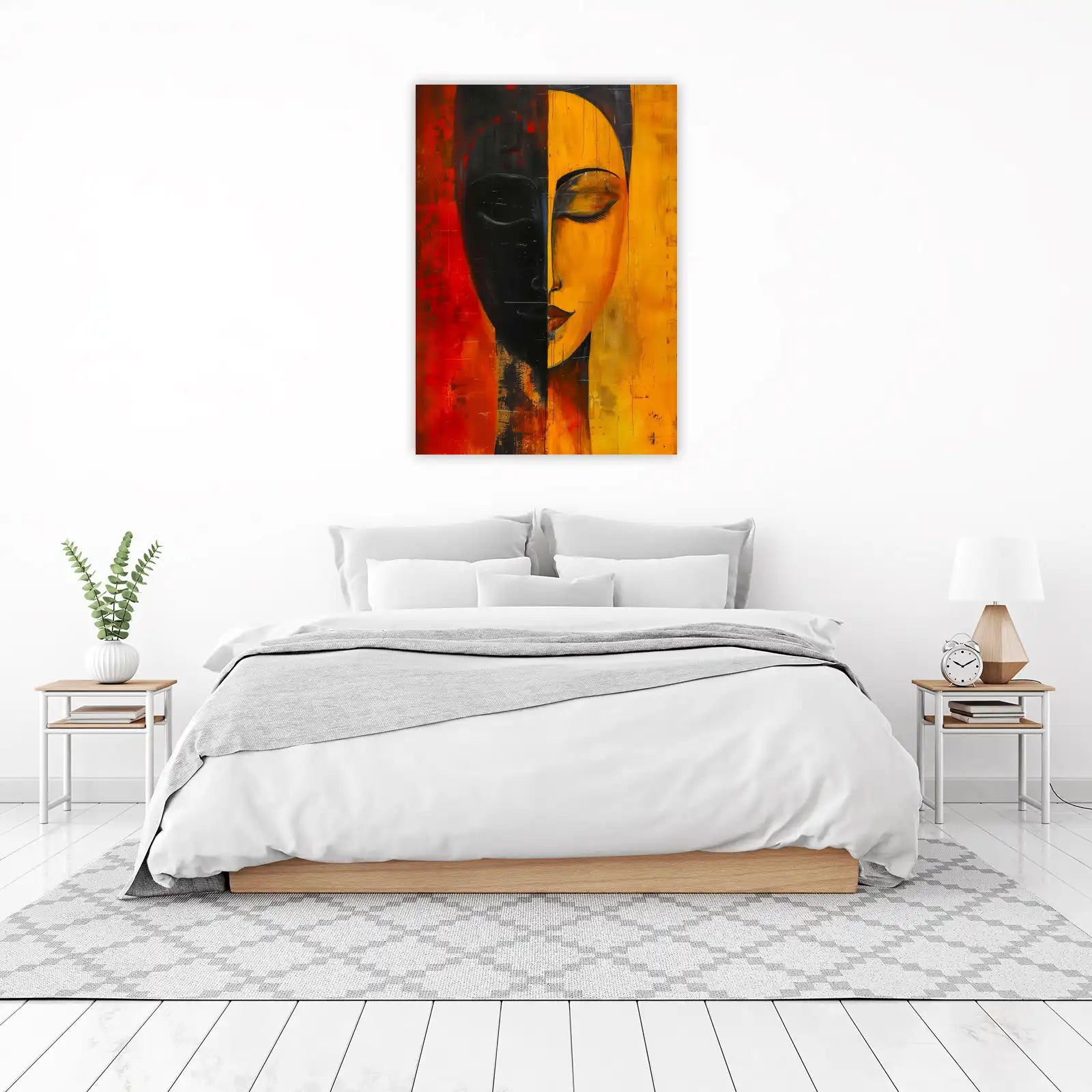 Zen Duality Abstract Buddha Face Wall Art