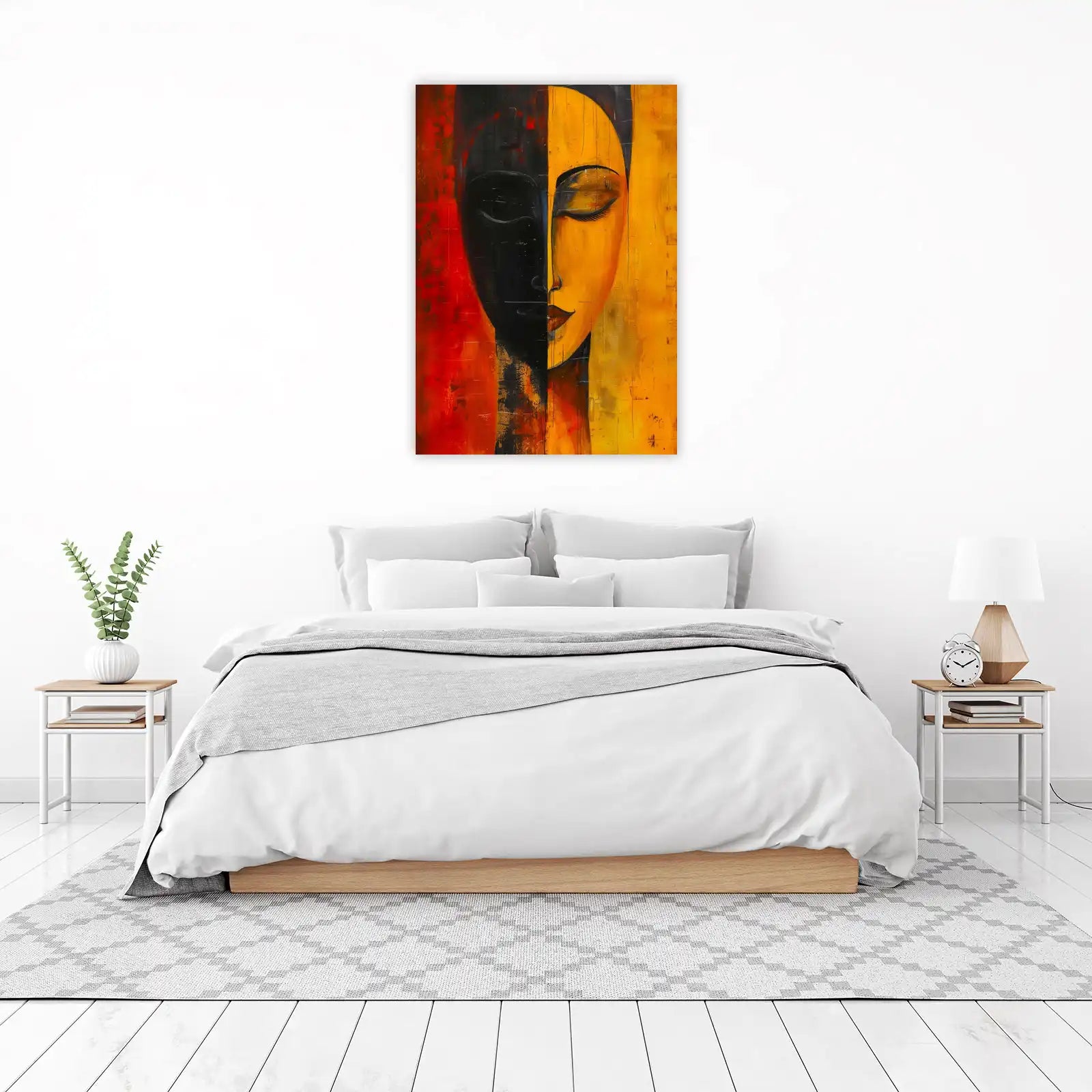 Abstract Face Duality Wall Art