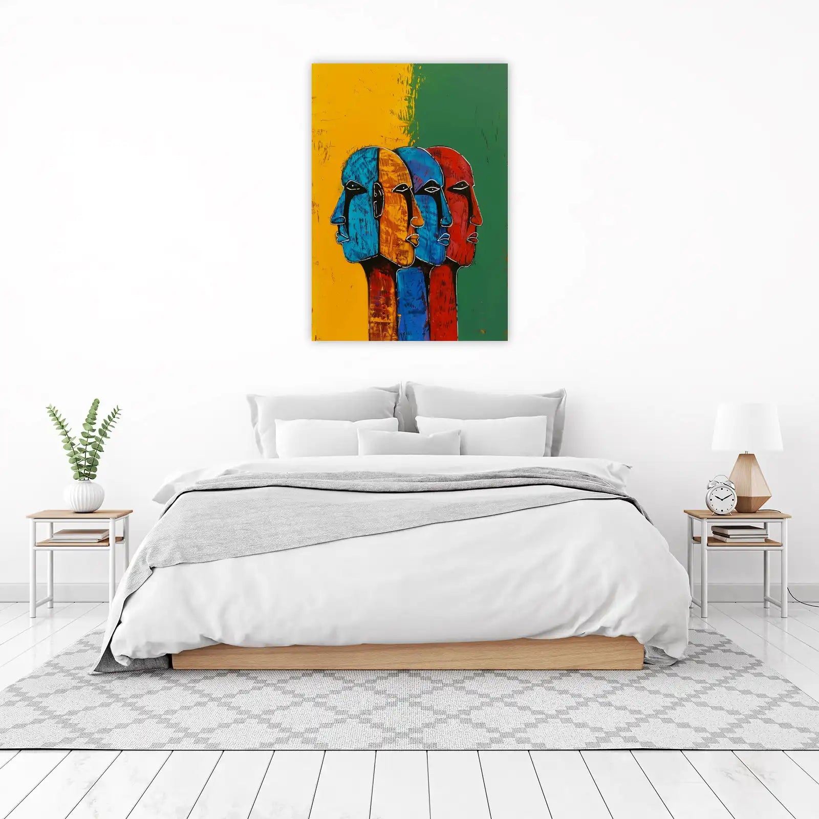 Vibrant Faces Abstract Art Wall Art