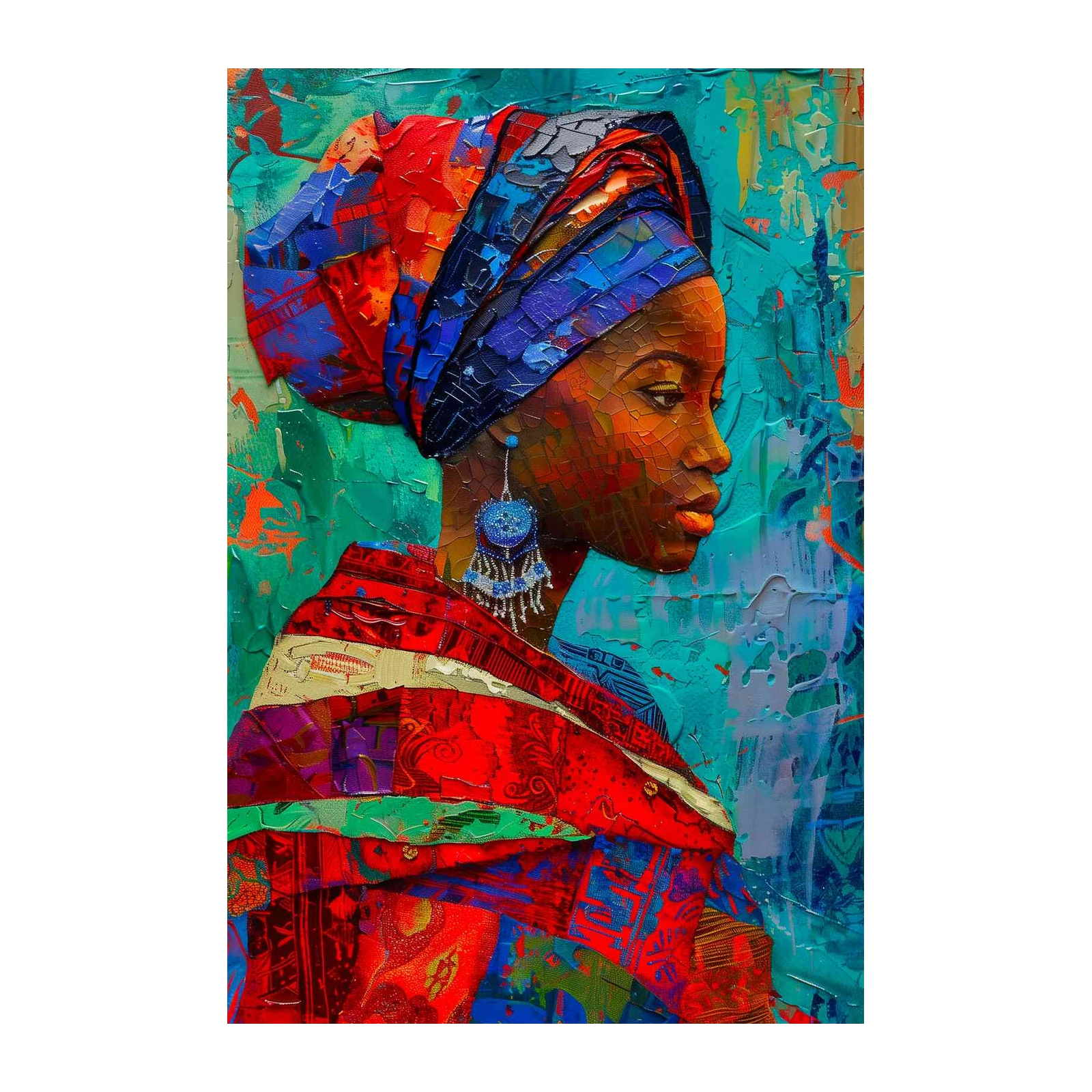 Vibrant African Woman Portrait Wall Art