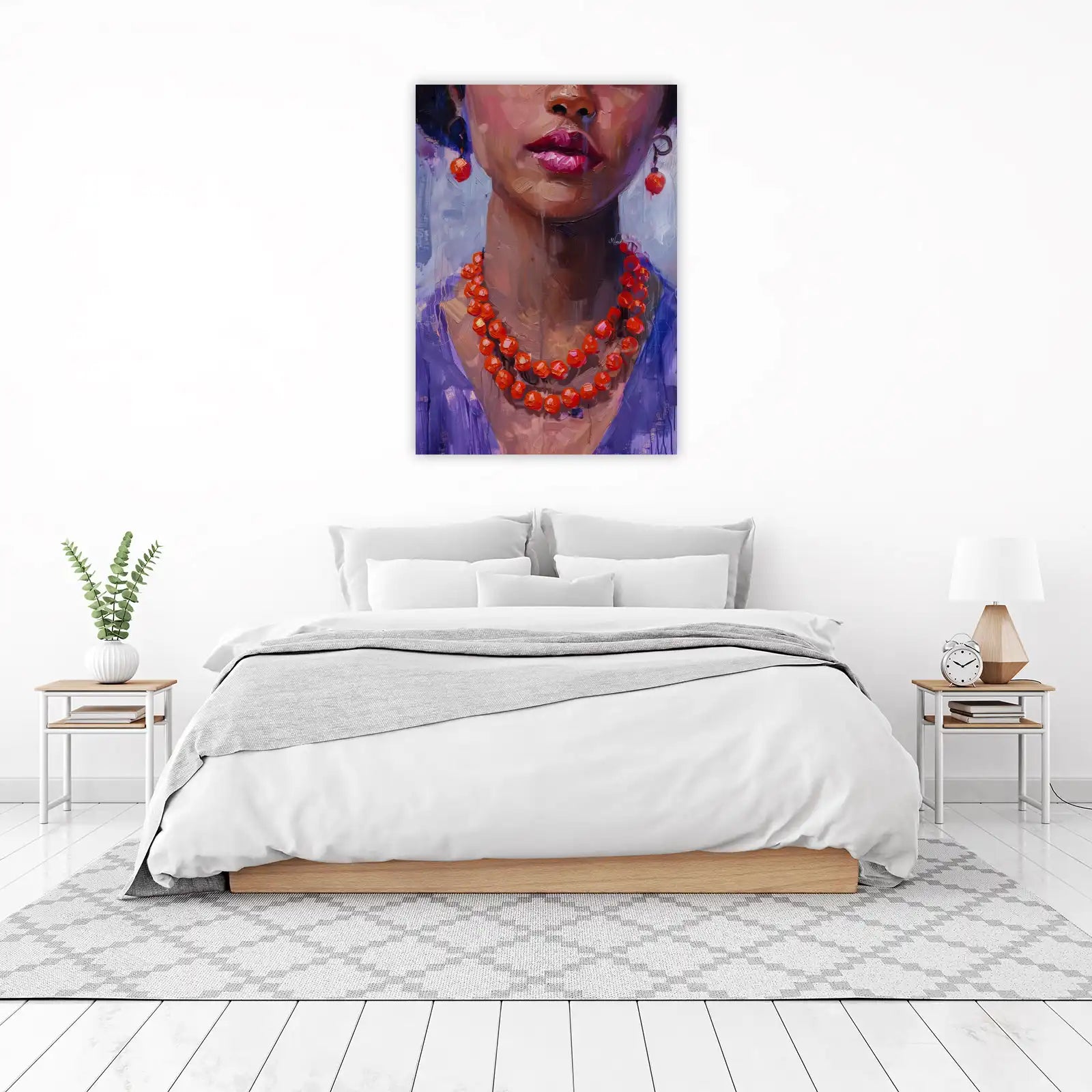 Vibrant Portrait & Bold Jewelry Wall Art