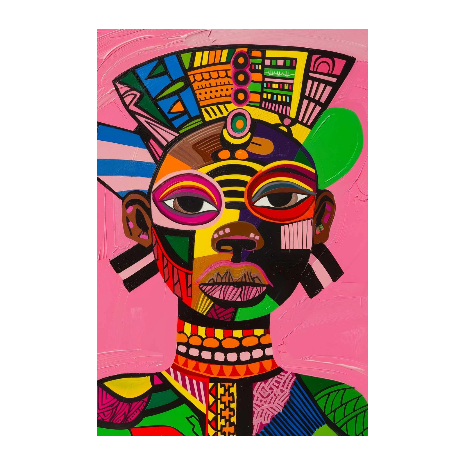 Vibrant Abstract Portrait Wall Art
