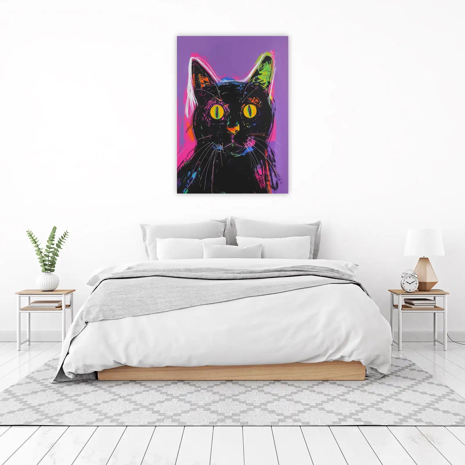 Vibrant Black Cat Pop Art Wall Art