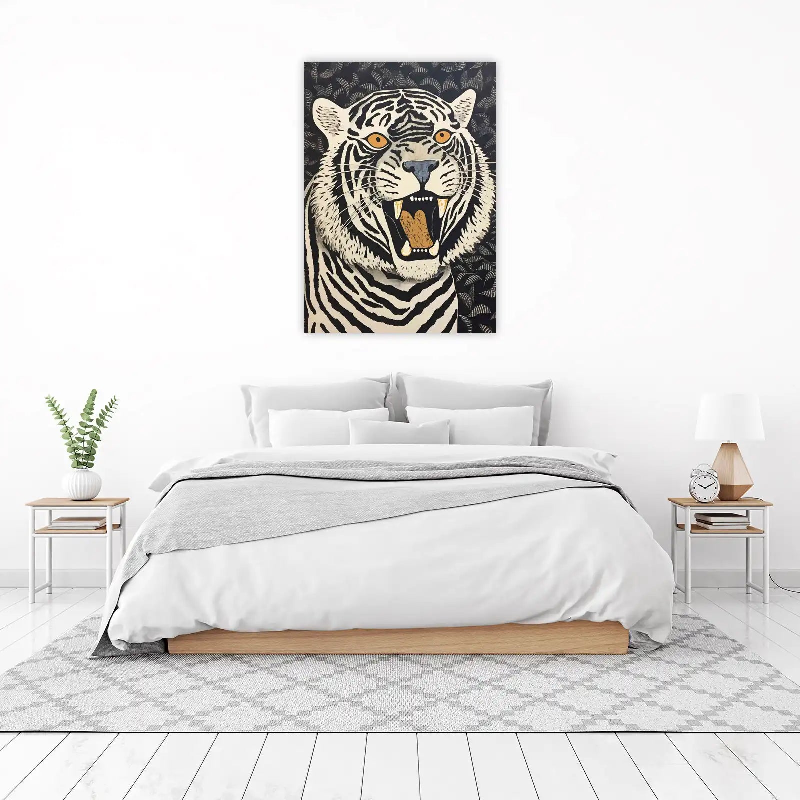 Roaring Tiger Bold Abstract Animal Wall Art