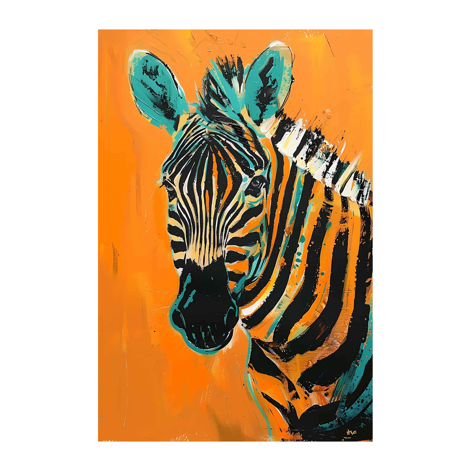 Vibrant Zebra Abstract Wall Art Wall Art
