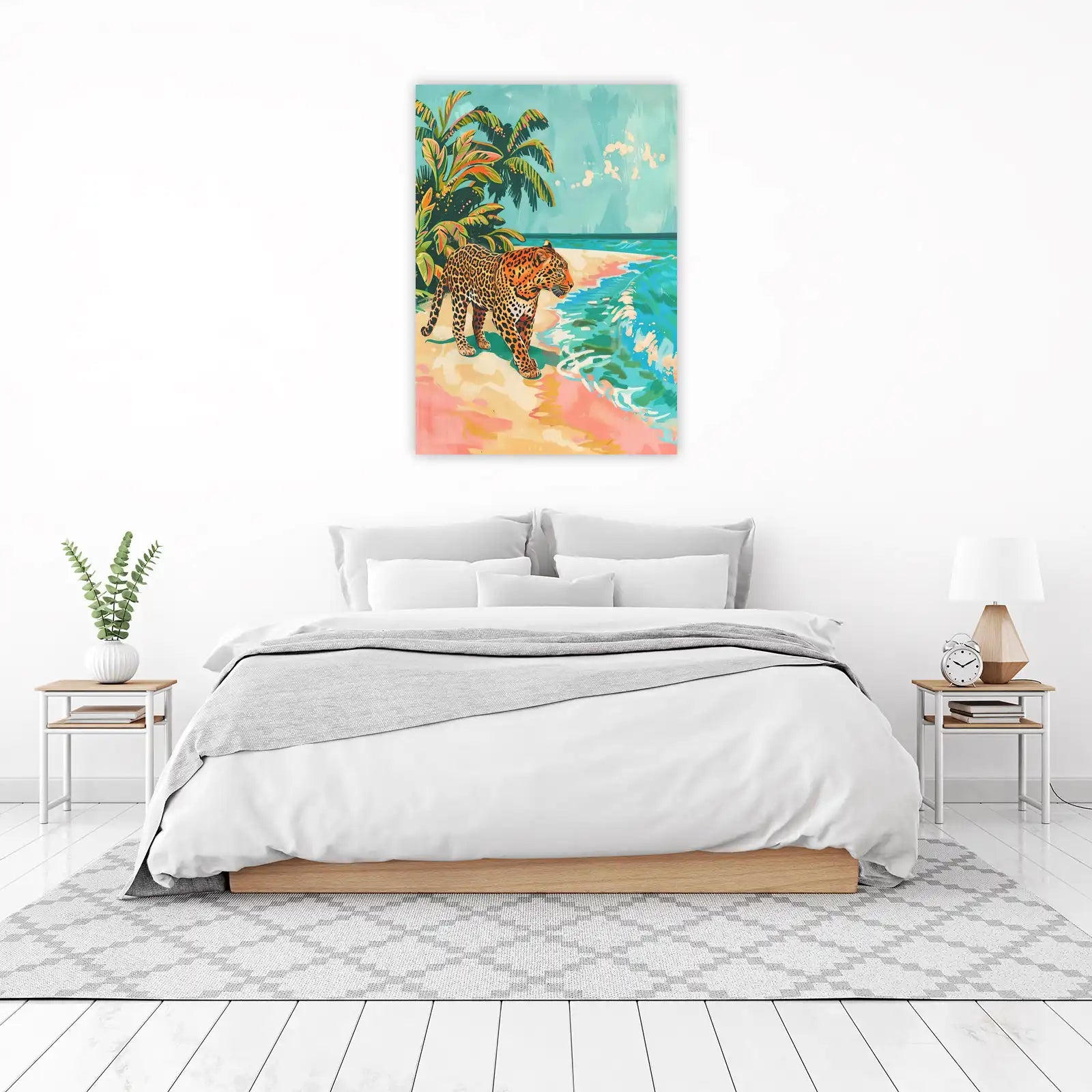 Majestic Leopard Beach Tropical Wall Art