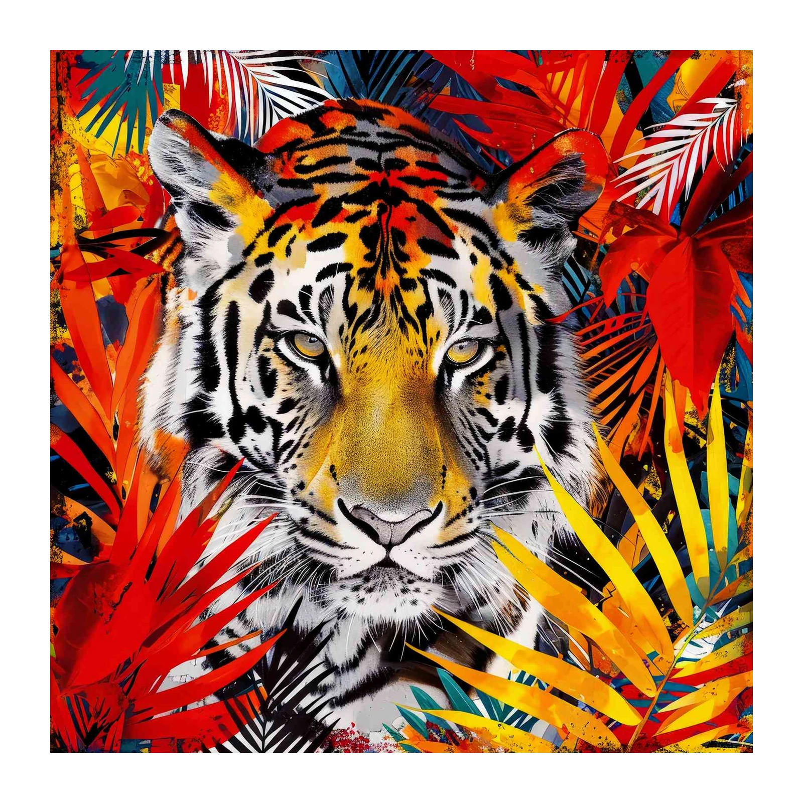 Vibrant Tiger Jungle Art Wall Art