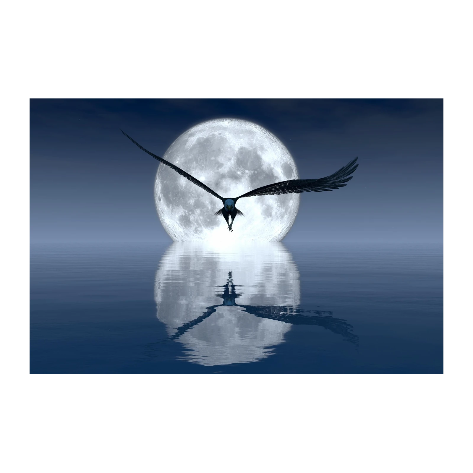 Majestic Eagle Moonlit Flight Wall Art
