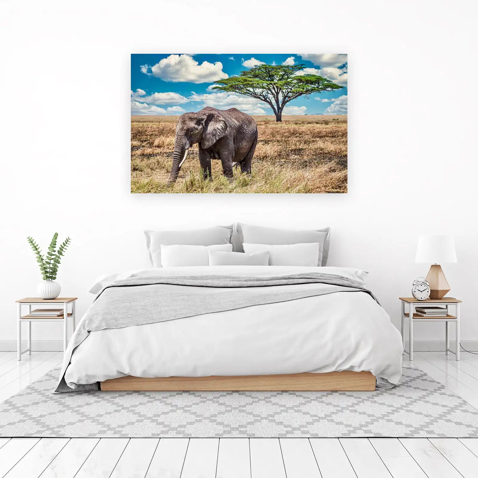 Majestic Elephant in Savannah Wall Art