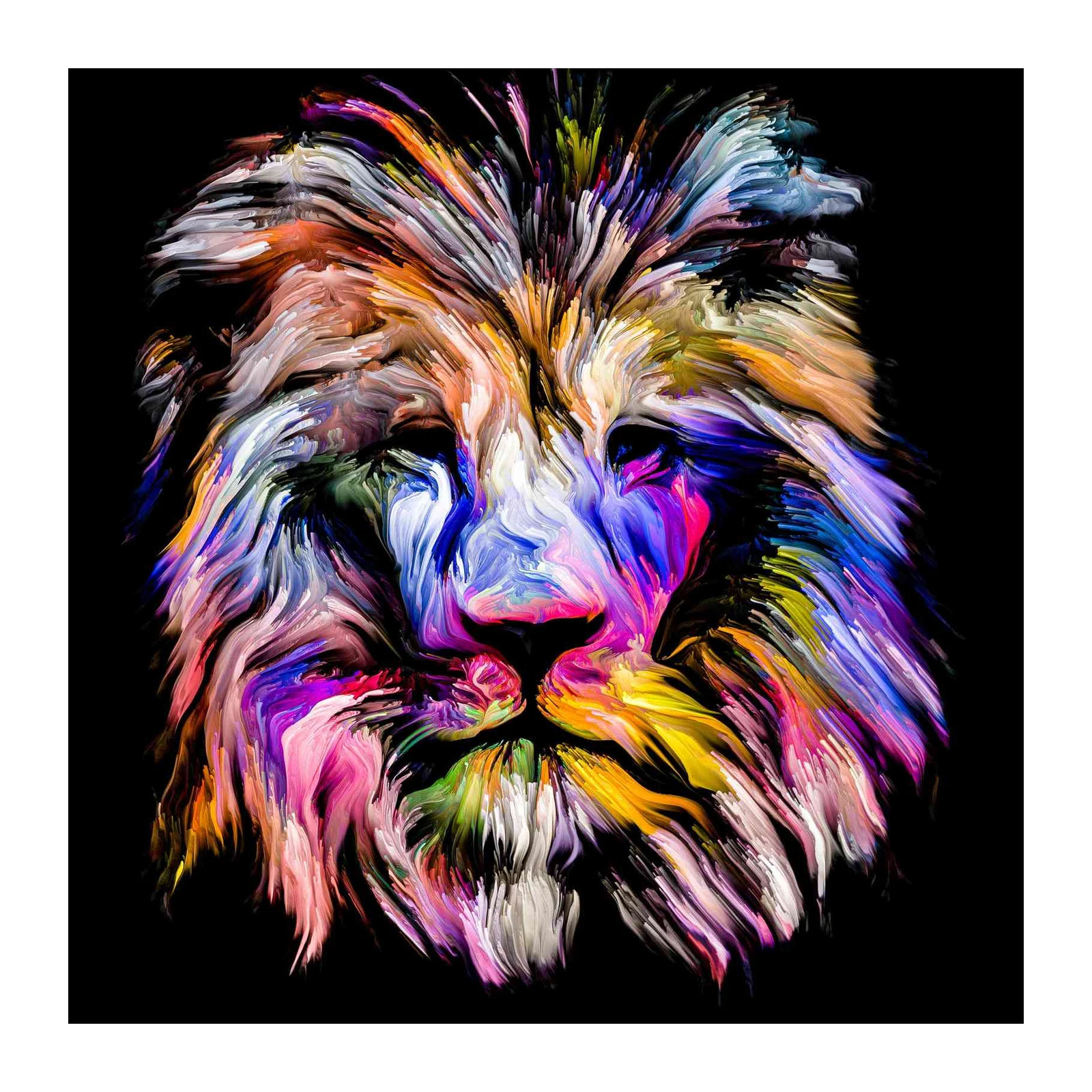 Vibrant Abstract Lion Art Wall Art