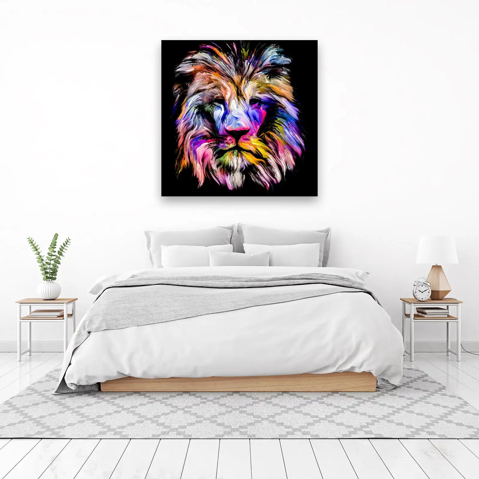 Vibrant Abstract Lion Art Wall Art