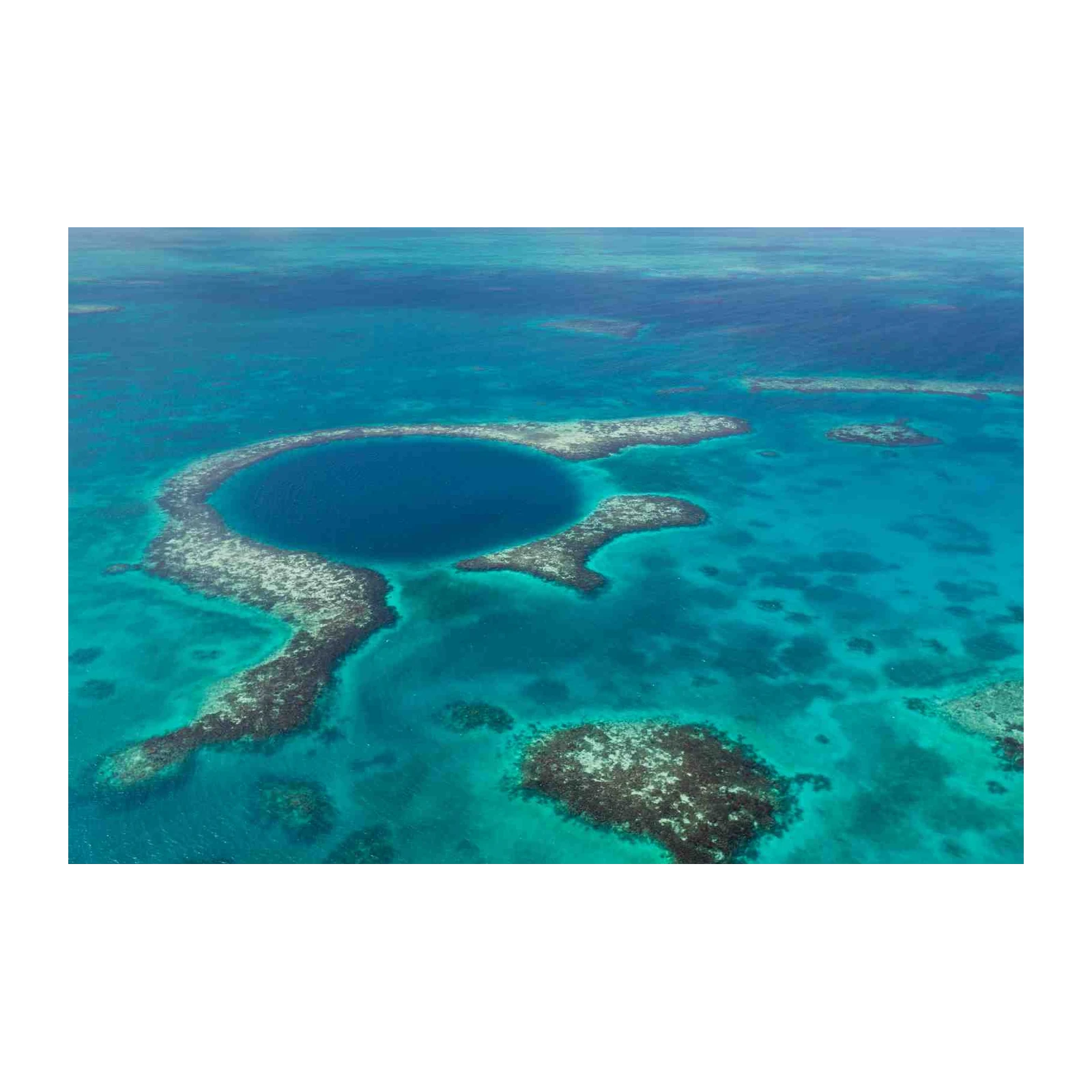 Great Blue Hole Ocean Aerial Wall Art