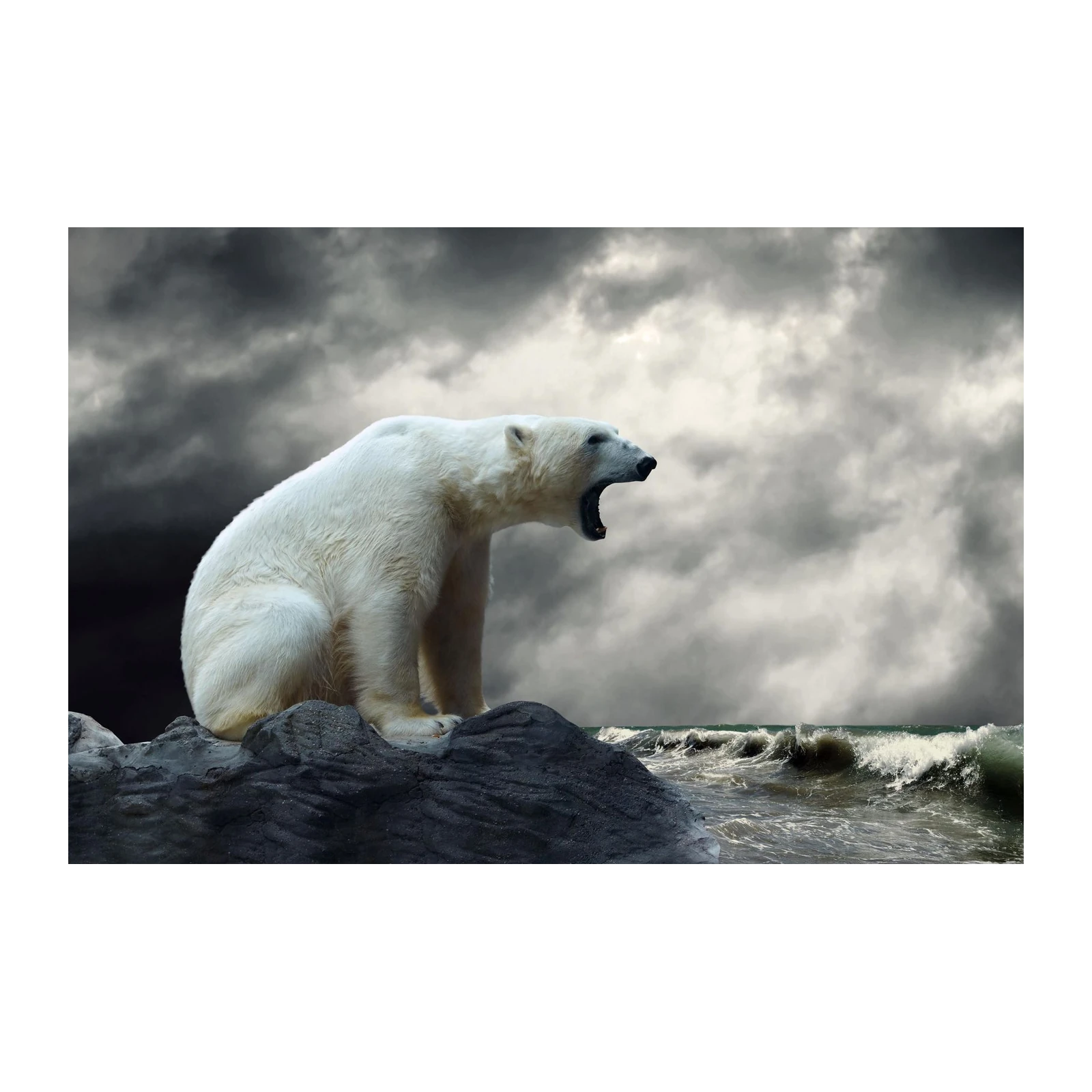 Majestic Polar Bear Roaring Wall Art