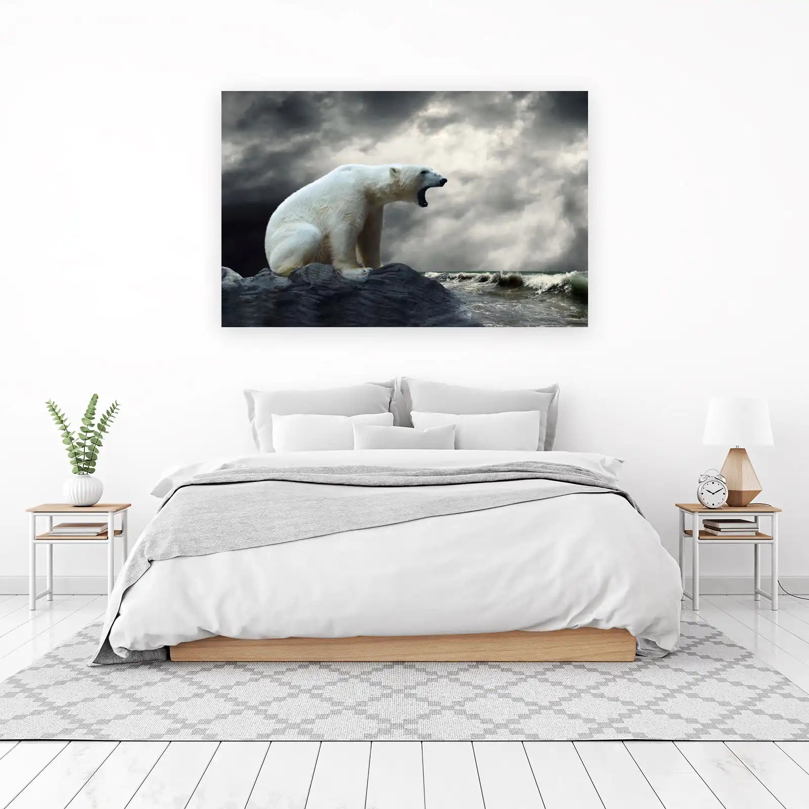 Majestic Polar Bear Roaring Wall Art
