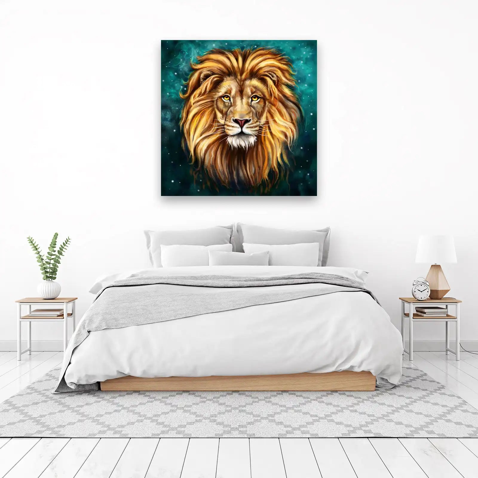 Majestic Lion Zodiac Wall Art - Leo Star Sign Art