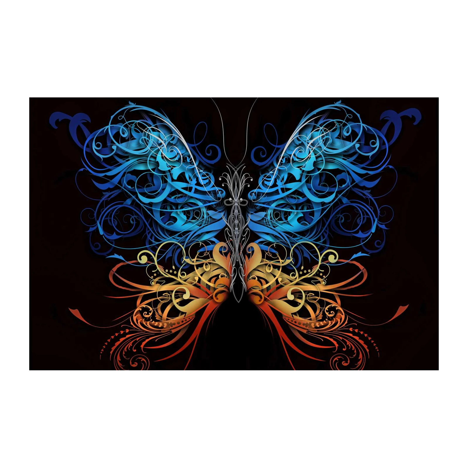 Elegant Swirl Butterfly Wall Art Wall Art