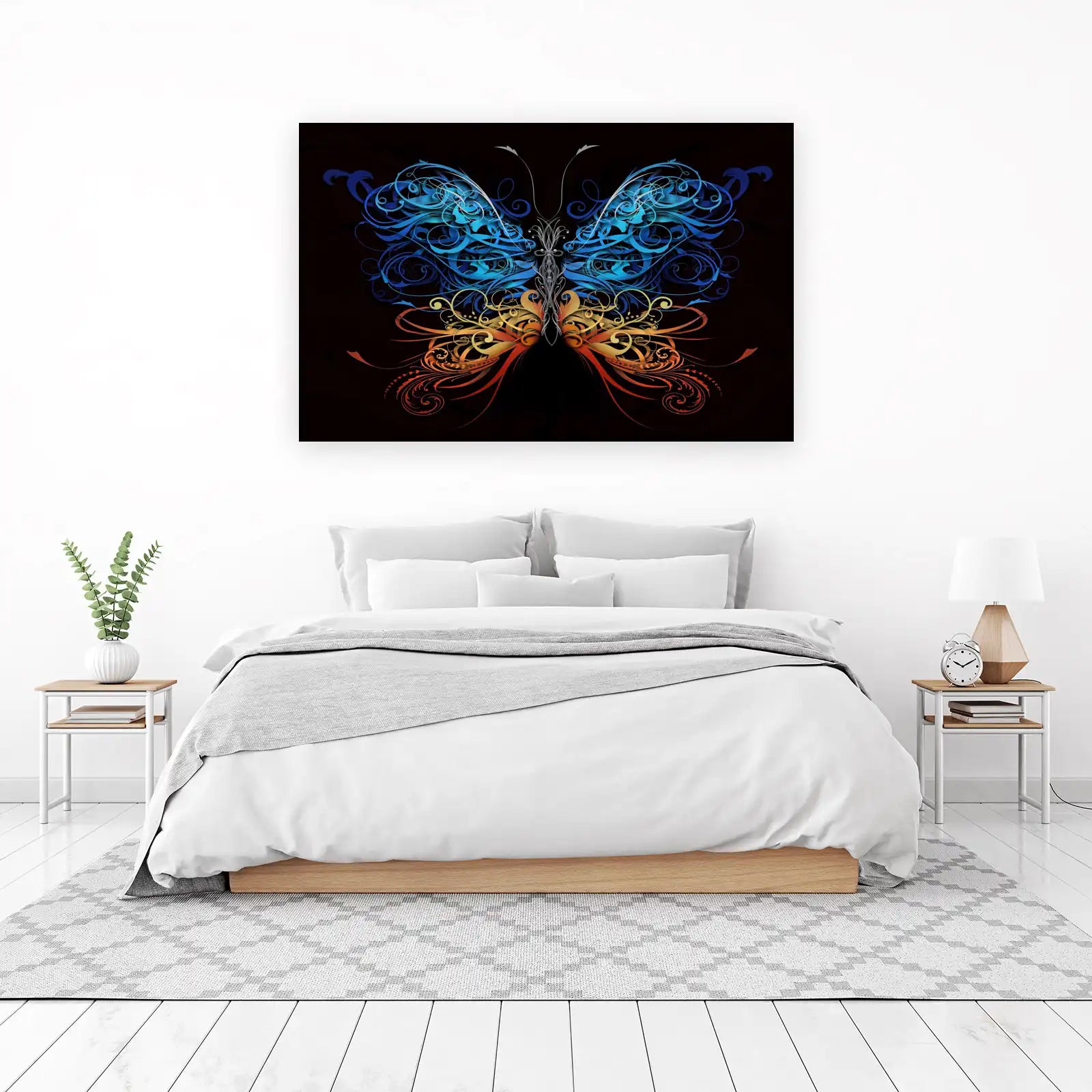 Elegant Swirl Butterfly Wall Art Wall Art