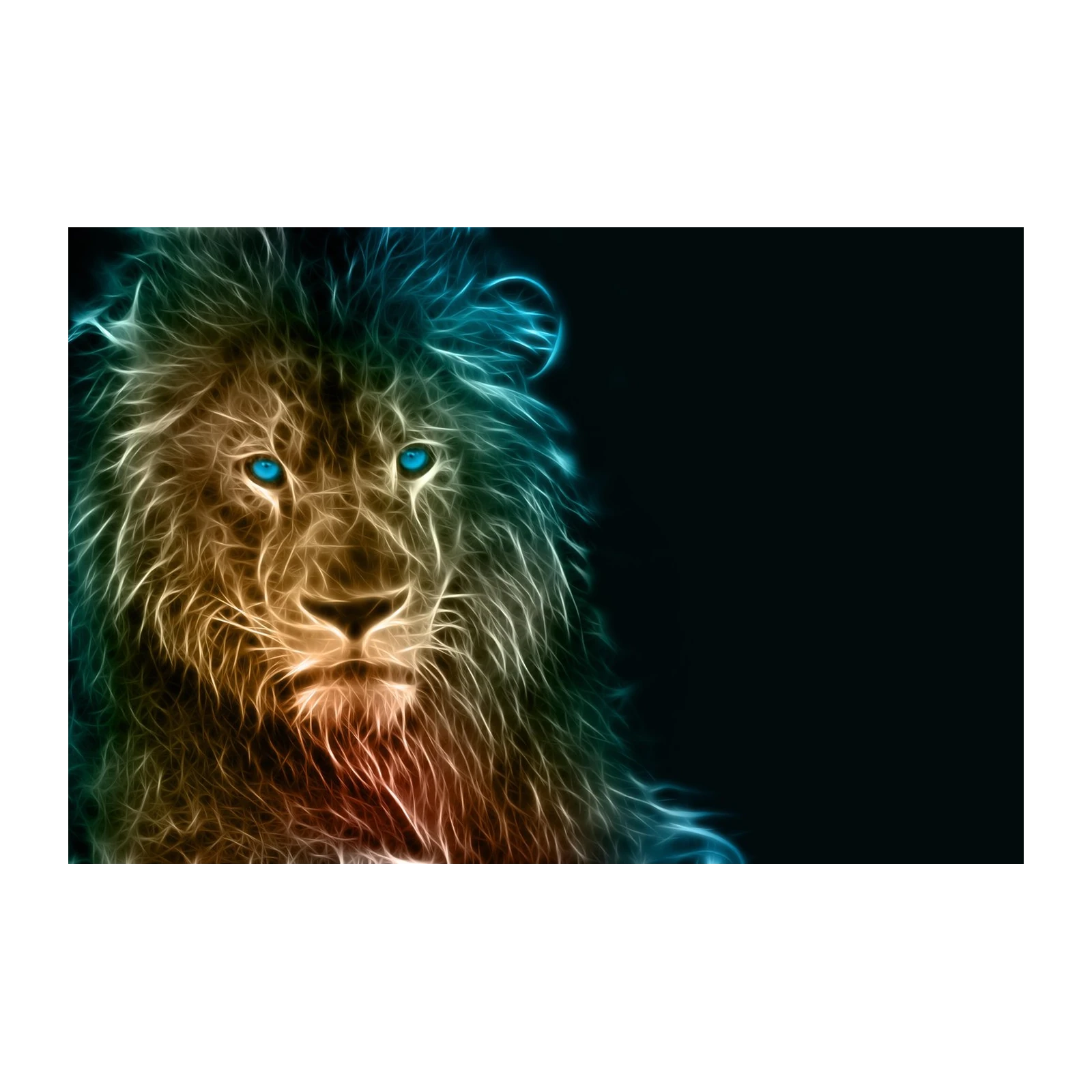 Electric Lion Blue Eyes Wall Art Wall Art