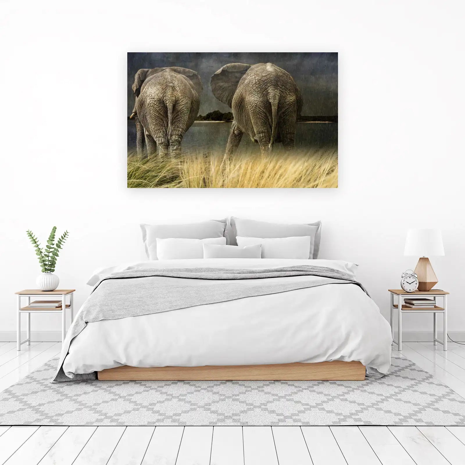 Majestic Elephants African Safari Wall Art