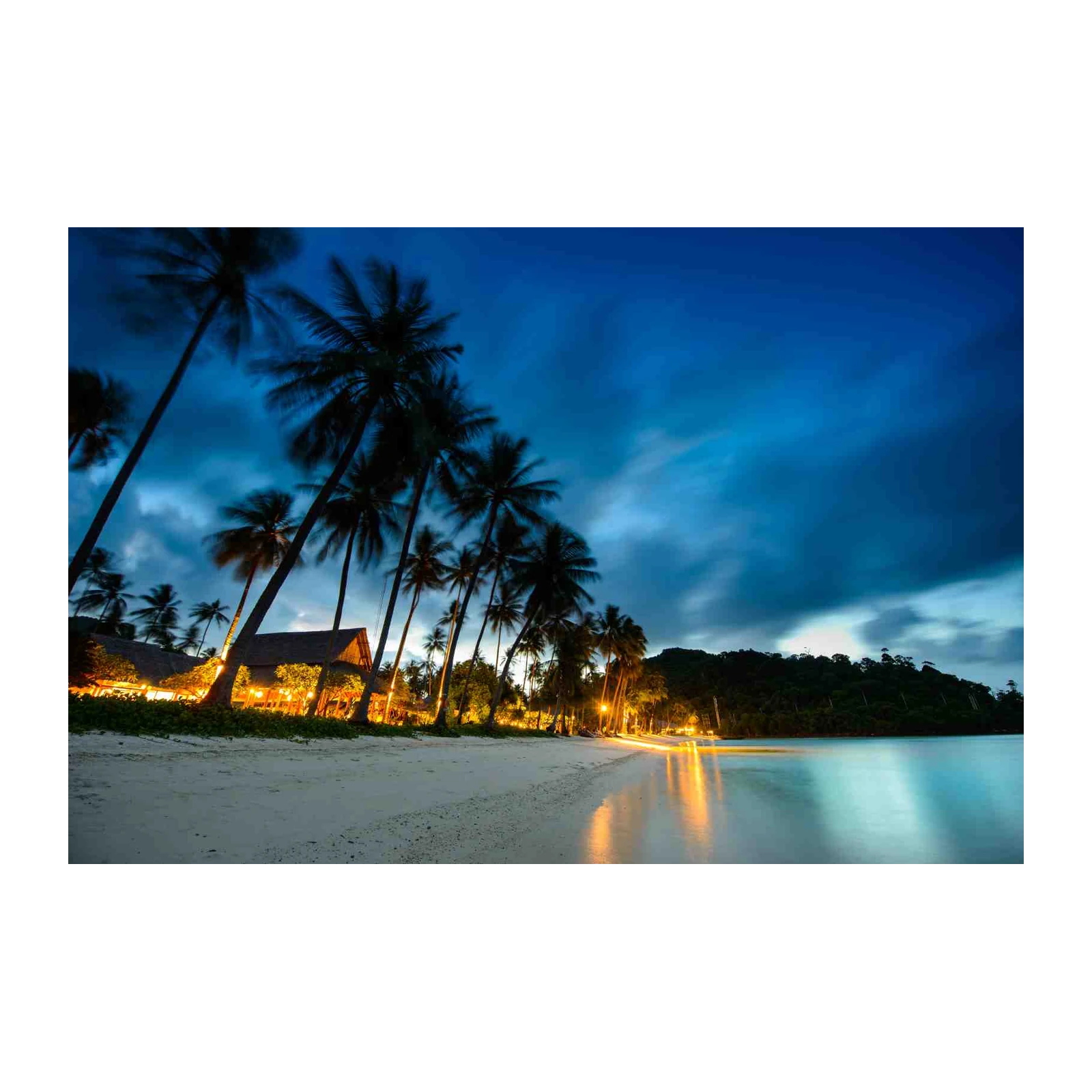 Tropical Paradise Night Beach Wall Art