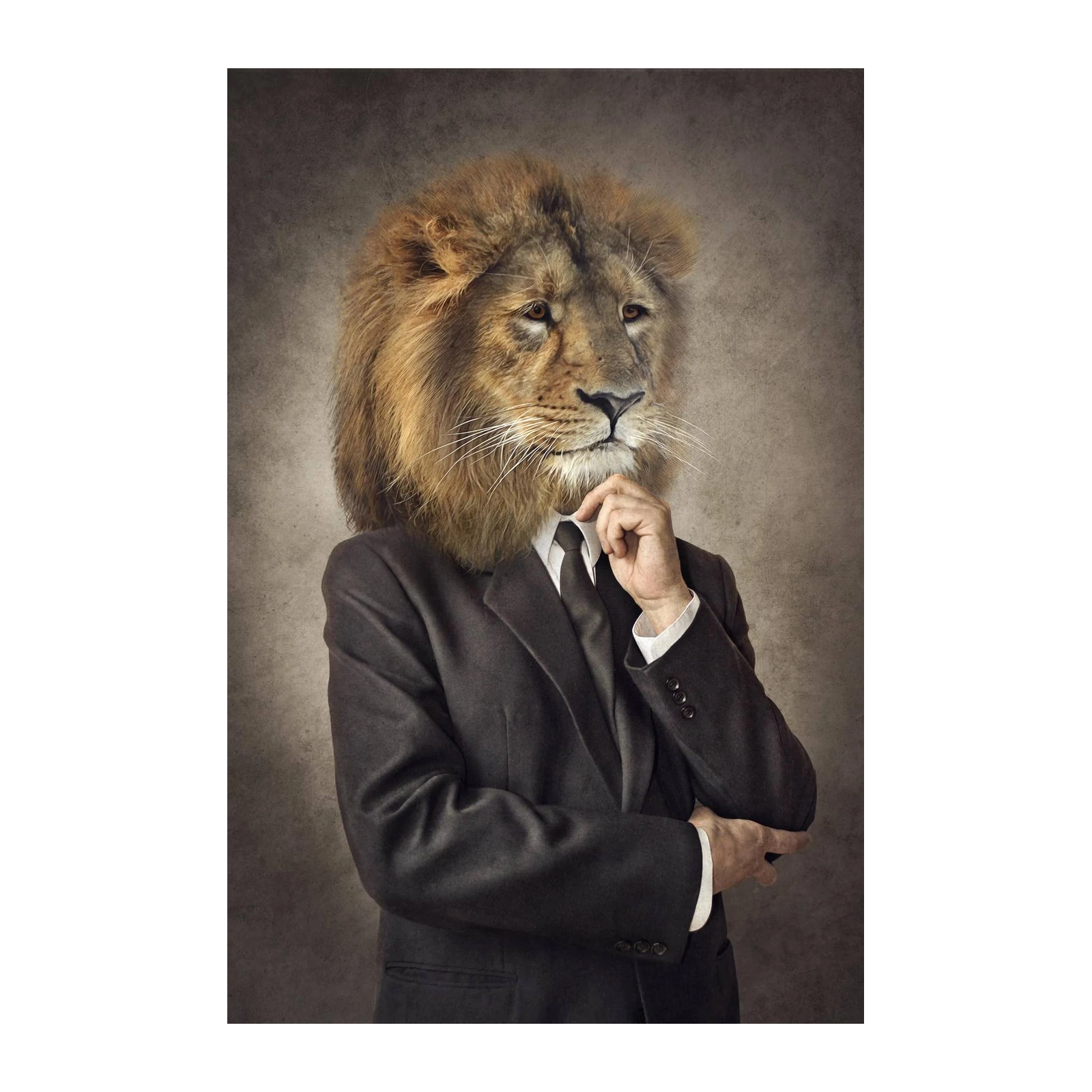 Regal Lion in Suit Wall Art