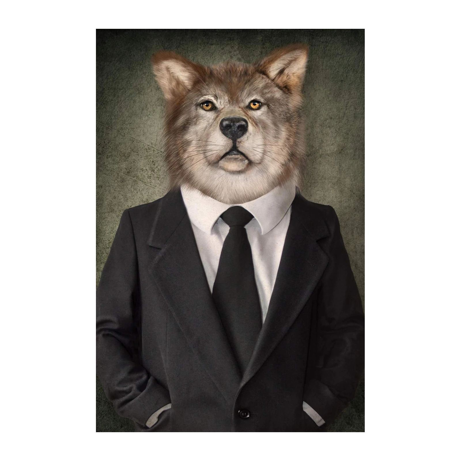 Dapper Wolf Portrait Wall Art