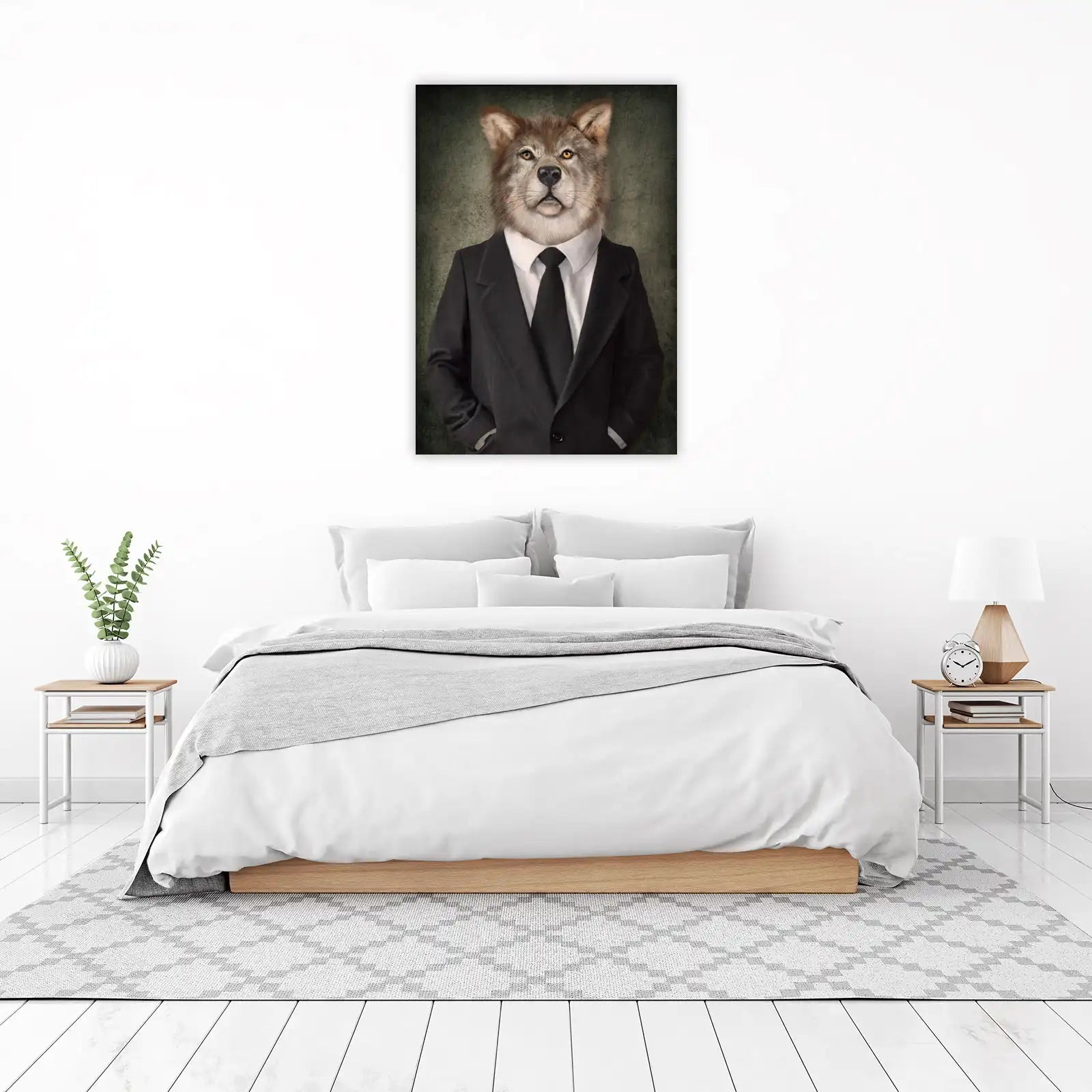 Dapper Wolf Portrait Wall Art