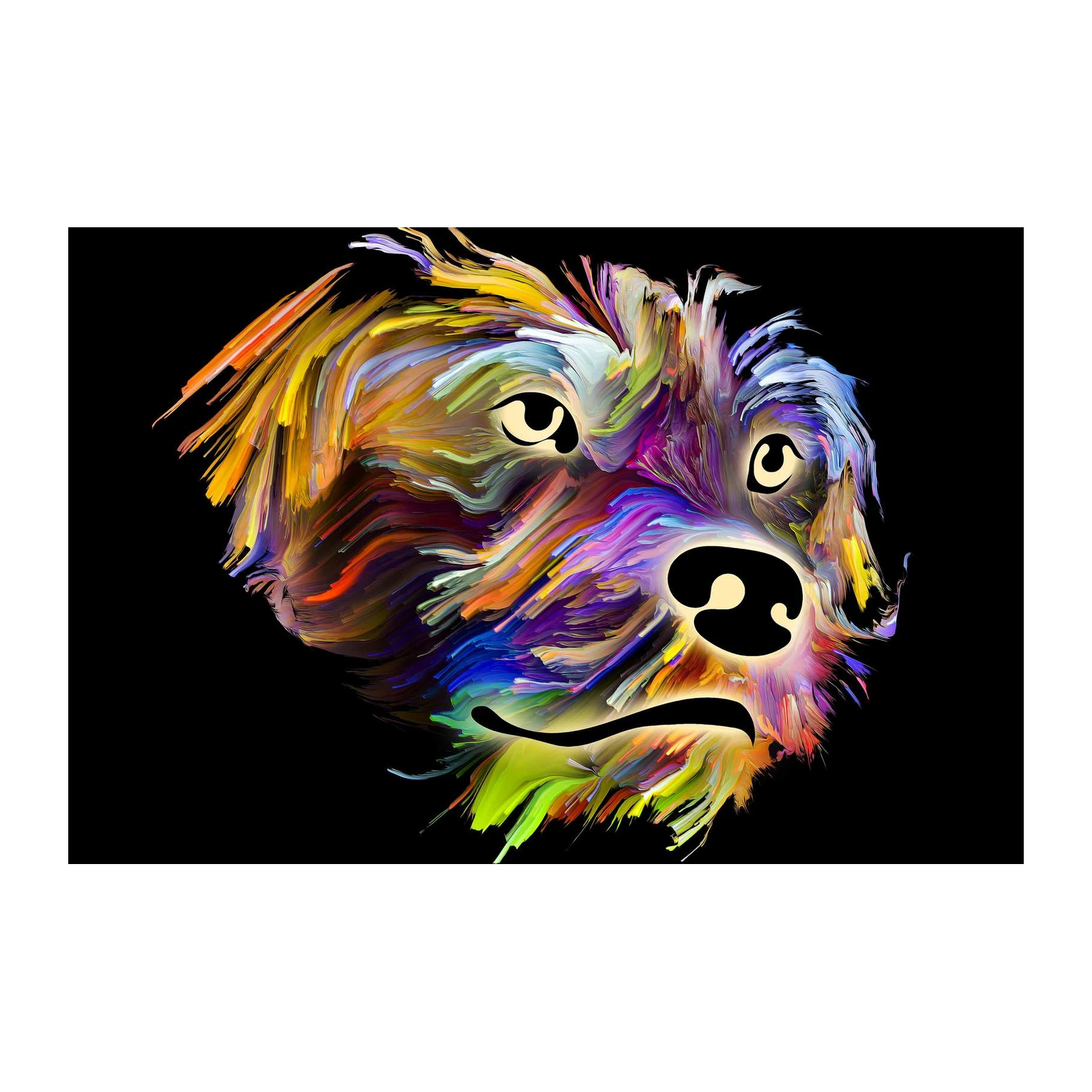 Vibrant Abstract Dog Portrait Wall Art