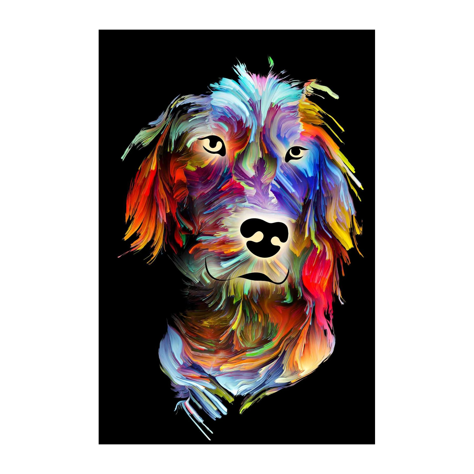 Vibrant Abstract Dog Portrait Wall Art
