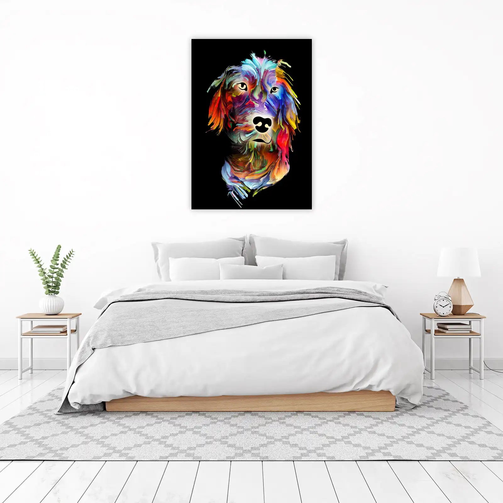 Vibrant Abstract Dog Portrait Wall Art