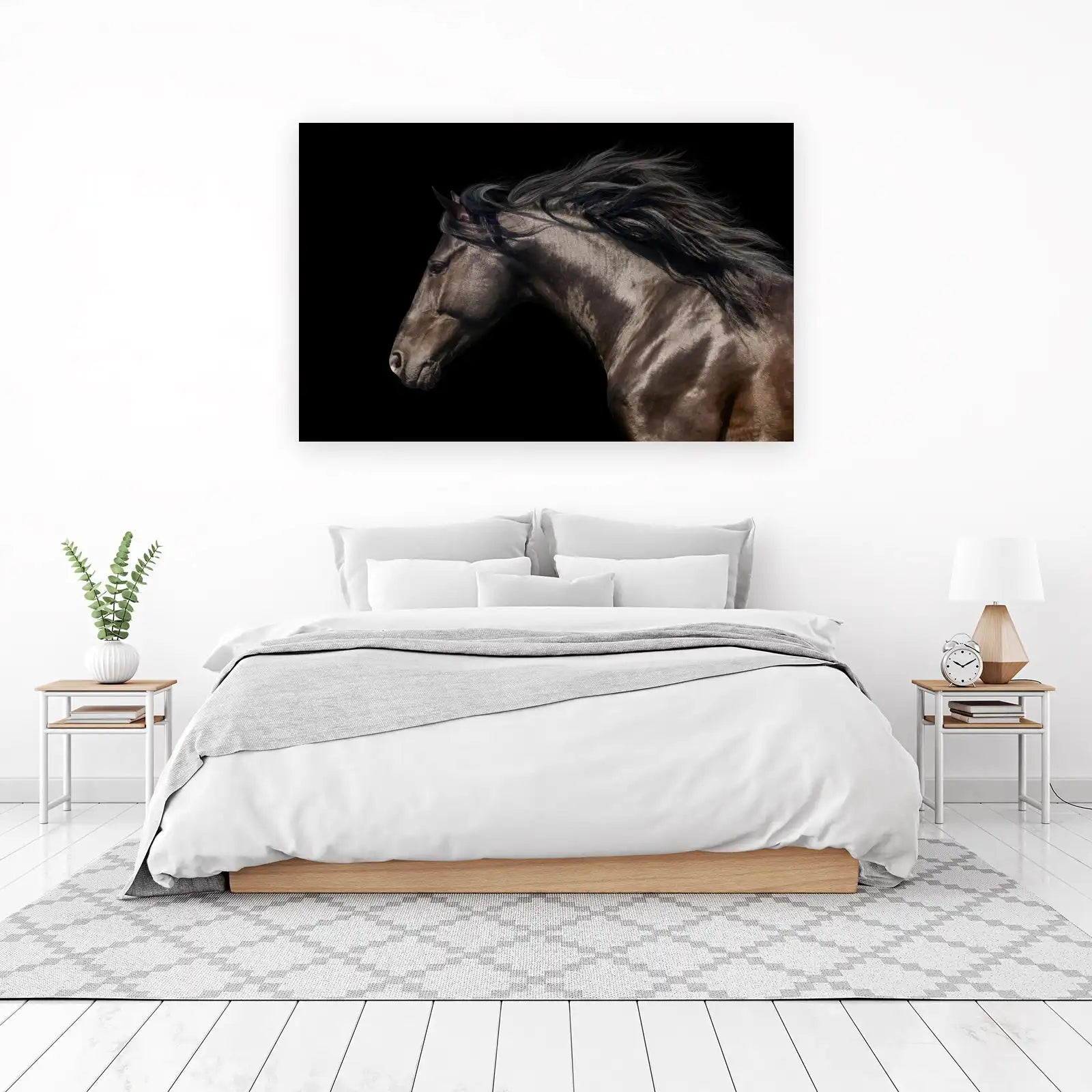 Majestic Black Stallion Horse Wall Art