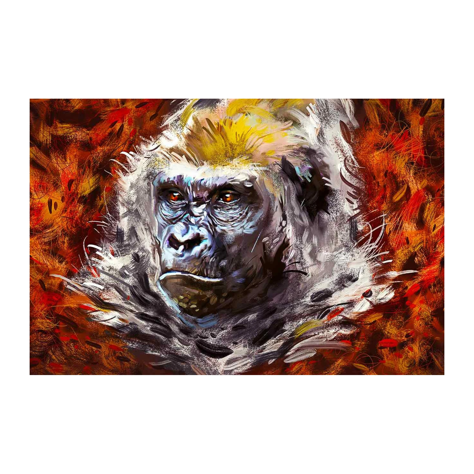 Majestic Gorilla Expressive Brushstrokes Wall Art