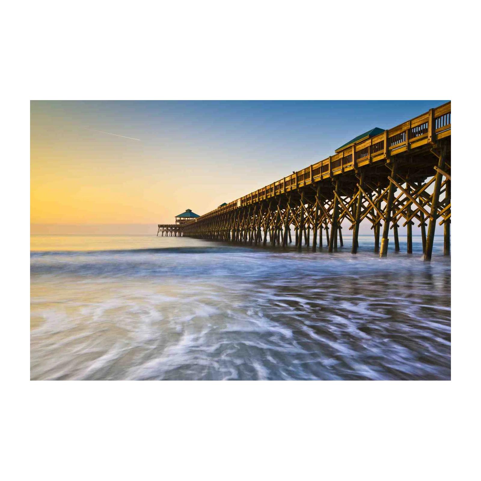 Coastal Serenity Pier Sunset Wall Art