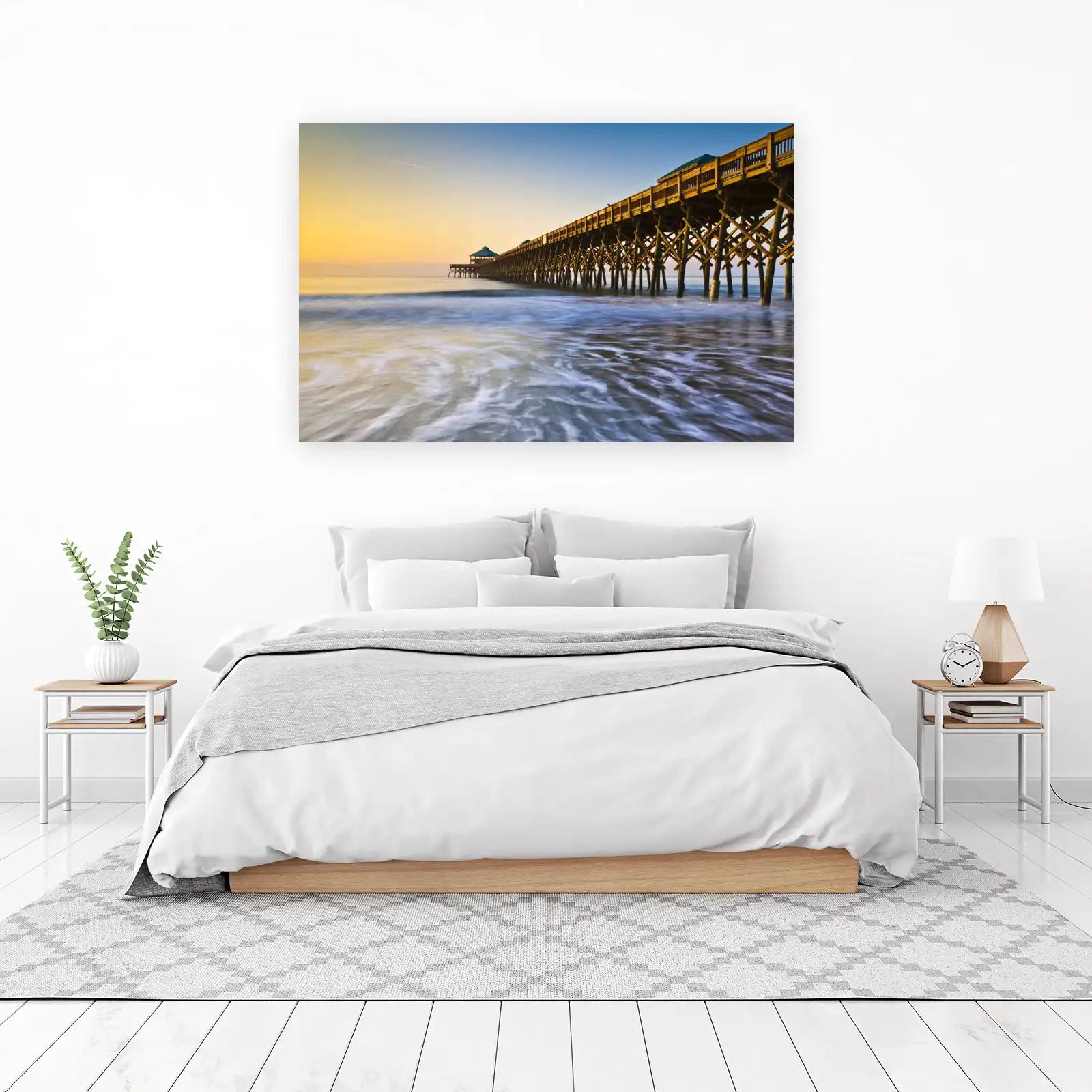 Coastal Serenity Pier Sunset Wall Art