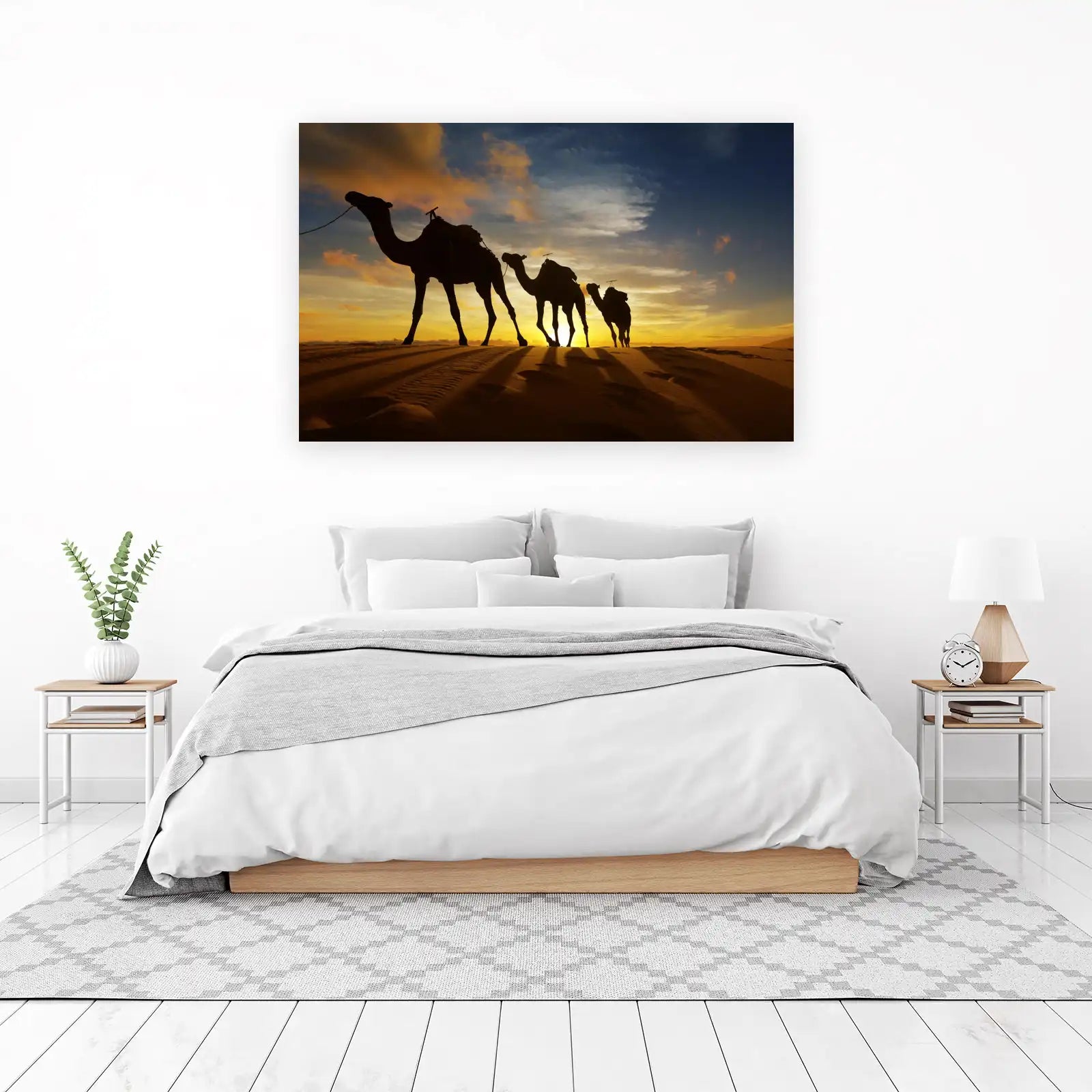 Desert Caravan Silhouette Camel Safari Wall Art