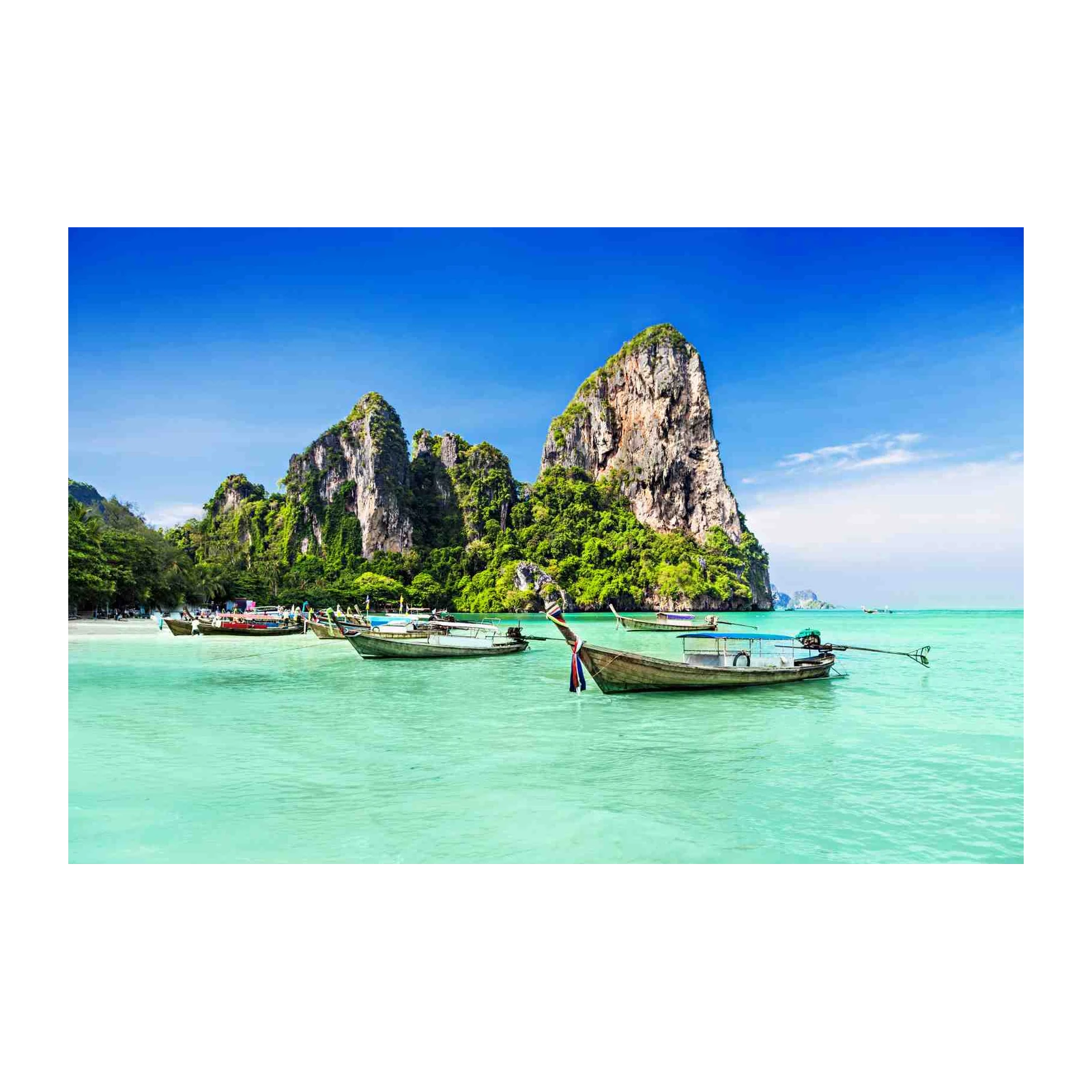 Tranquil Thai Island Boats Wall Art