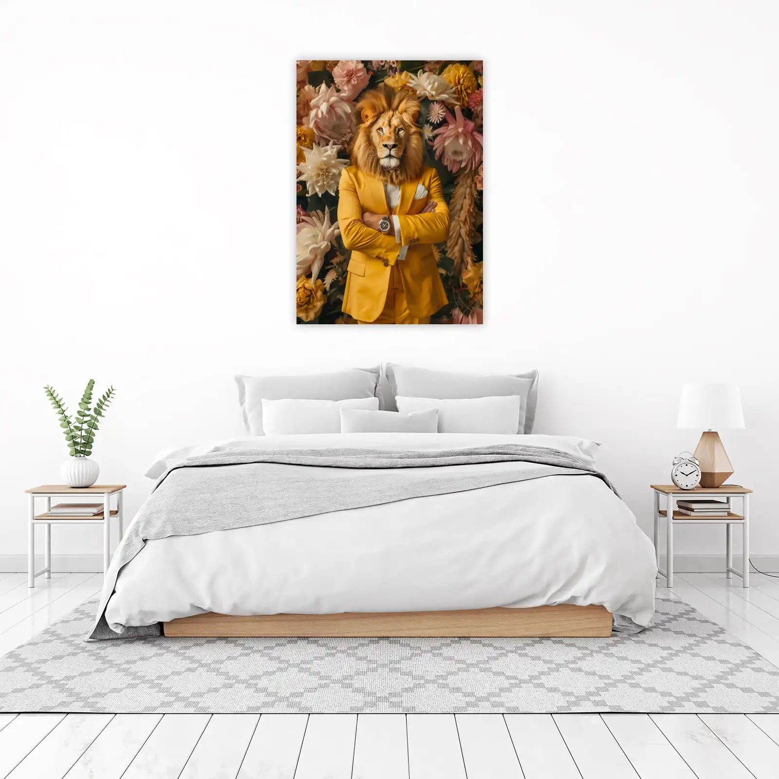 Regal Lion in Yellow Suit Wall Art