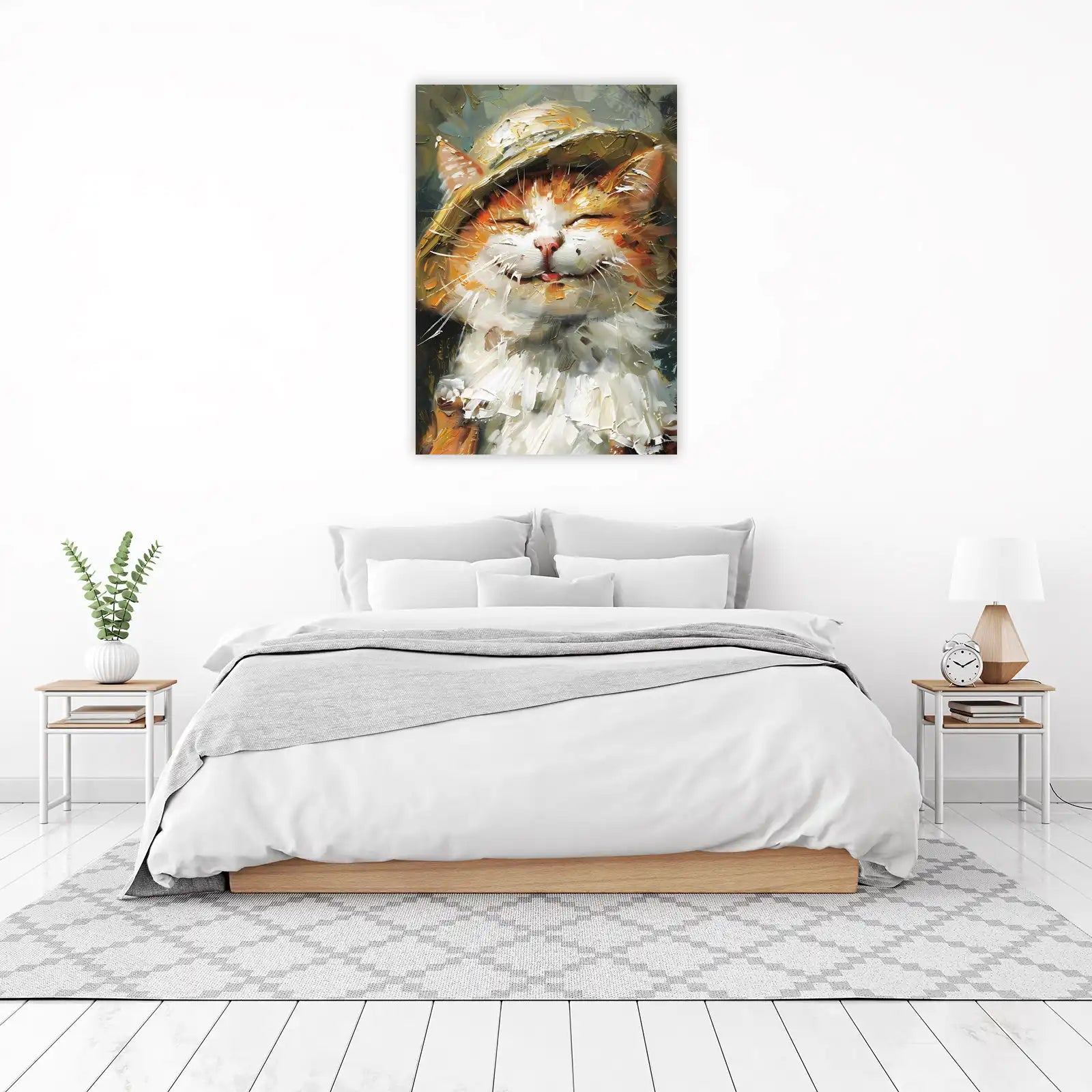 Joyful Orange Cat with Hat Wall Art